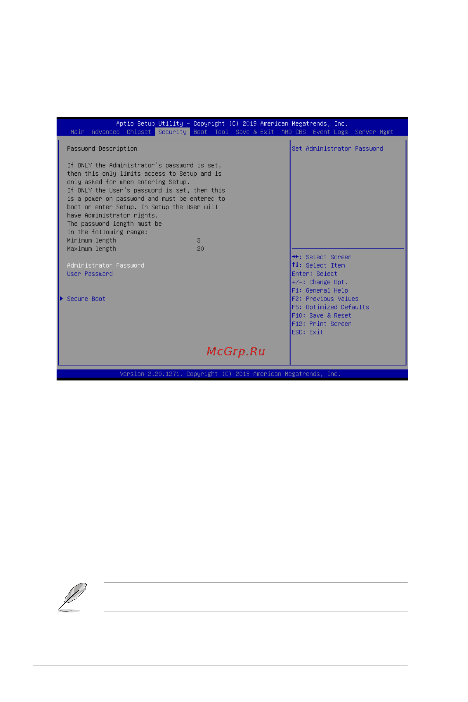 Asus RS700A-E9-RS4V2 [148/192] Security menu
