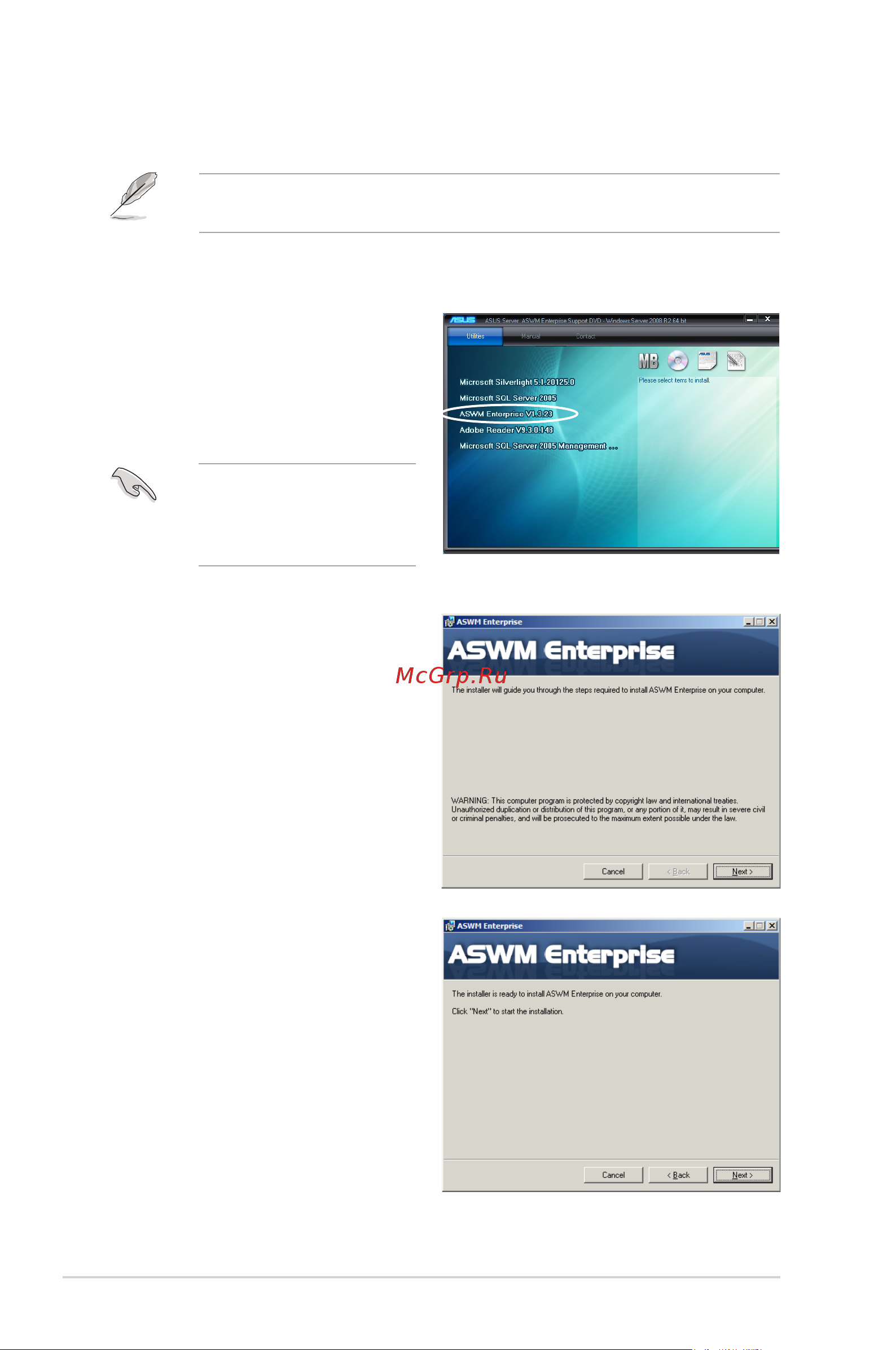 Asus RS500-E8-RS4 V2 [13/112] Installing aswm enterprise