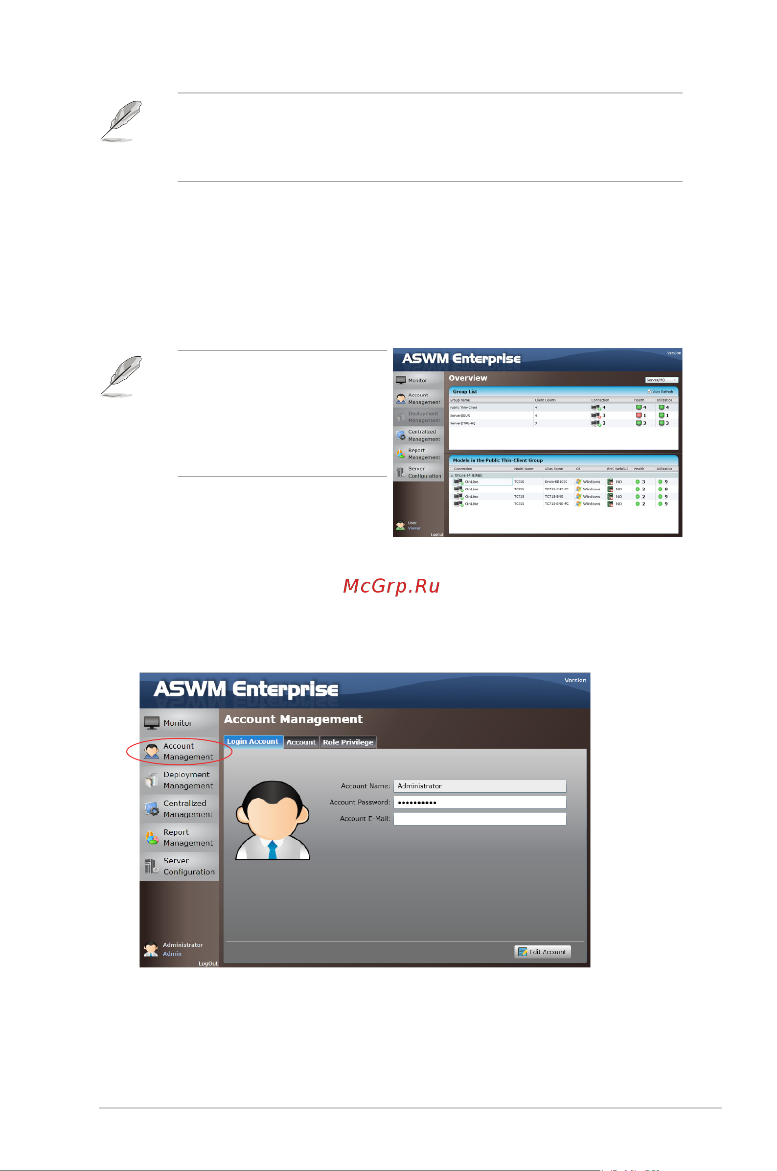 Asus P10S-X [43/112] Account management allows you to see the current login account and edit the account