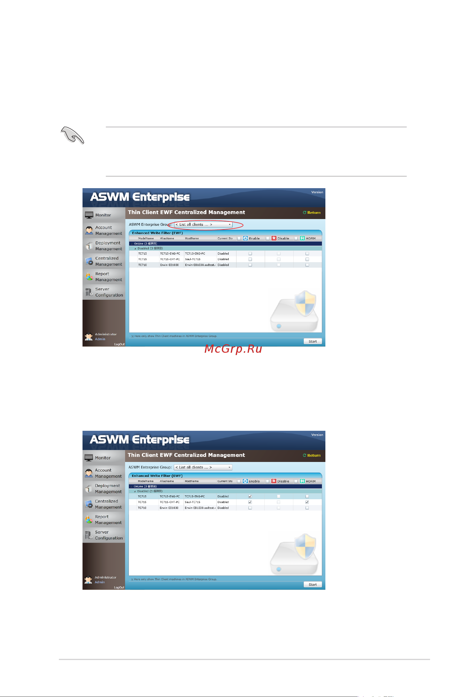 Asus P10S-M [51/112] Thin client ewf centralized management