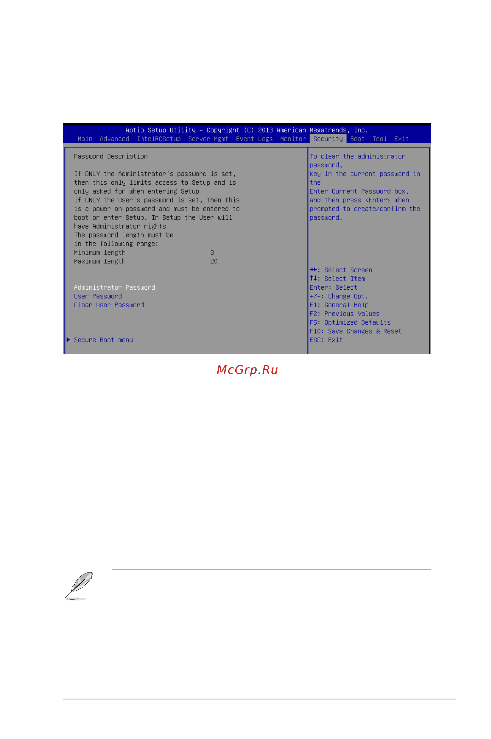 Asus RS500-E8-RS4 V2 [121/198] Security menu