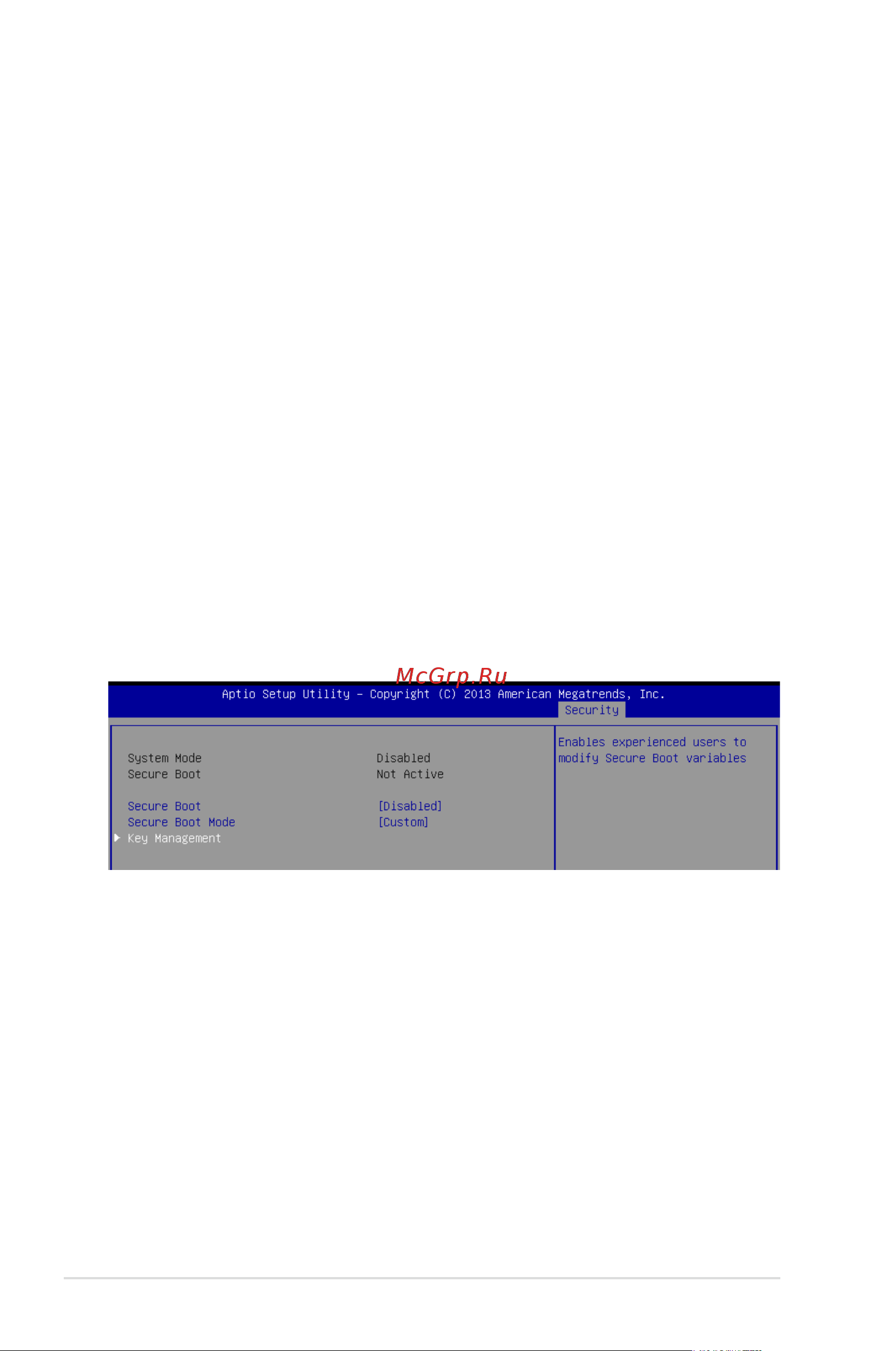 Asus RS500-E8-RS4 V2 [122/198] Secure boot menu
