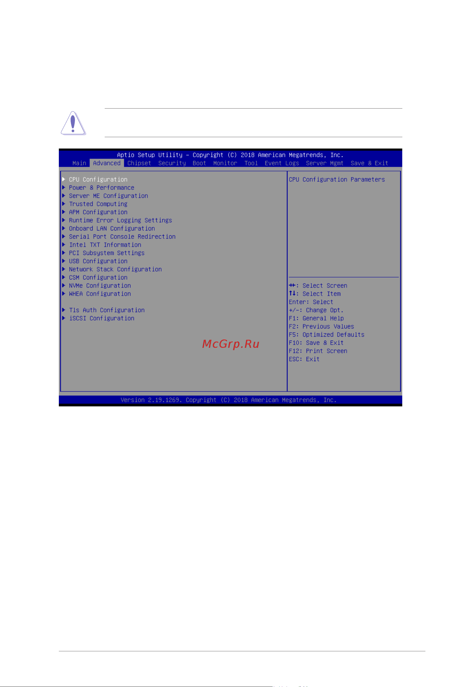 Asus RS100-E10-PI2 [97/168] Advanced menu