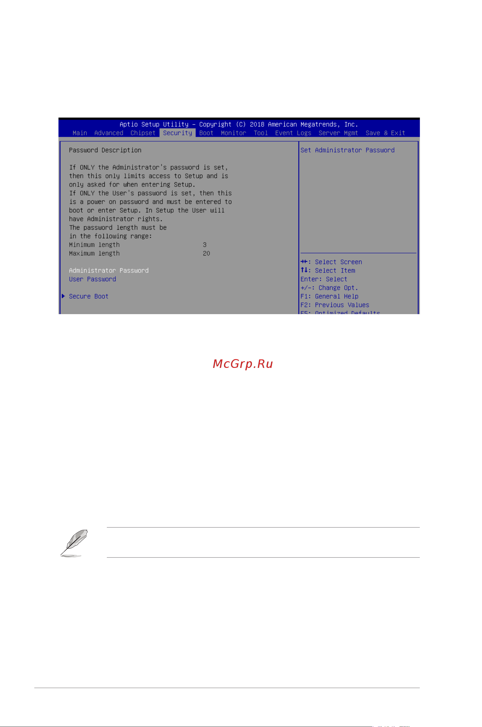 Asus RS300-E10-PS4 [112/164] Security menu