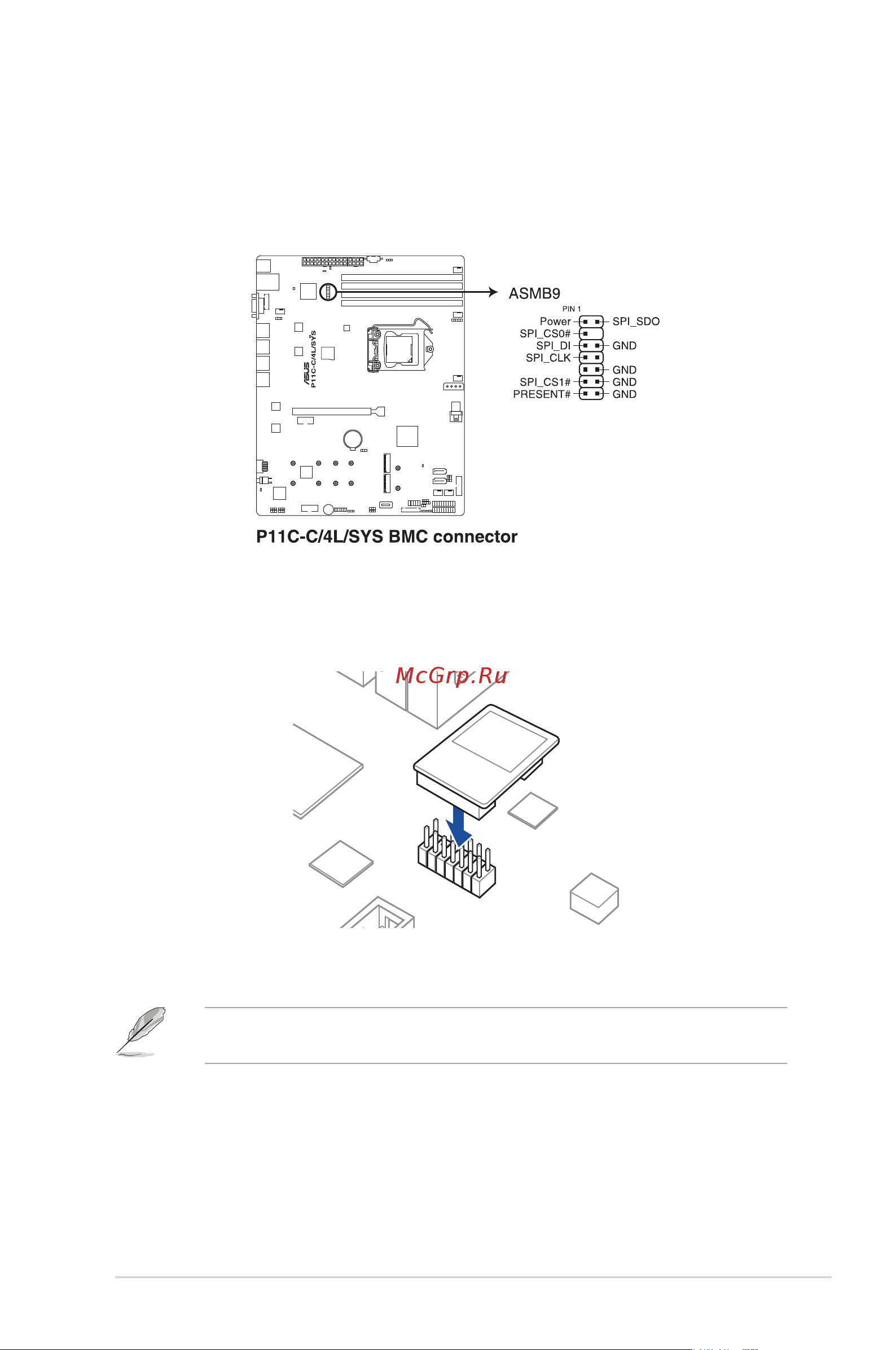 Asus RS300-E10-PS4 [47/164] Installing the baseboard management card optional