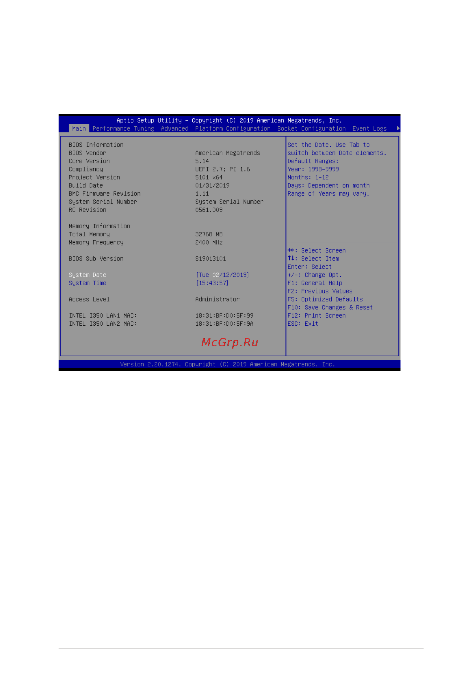 Asus RS720-E9-RS24-E [105/180] Main menu