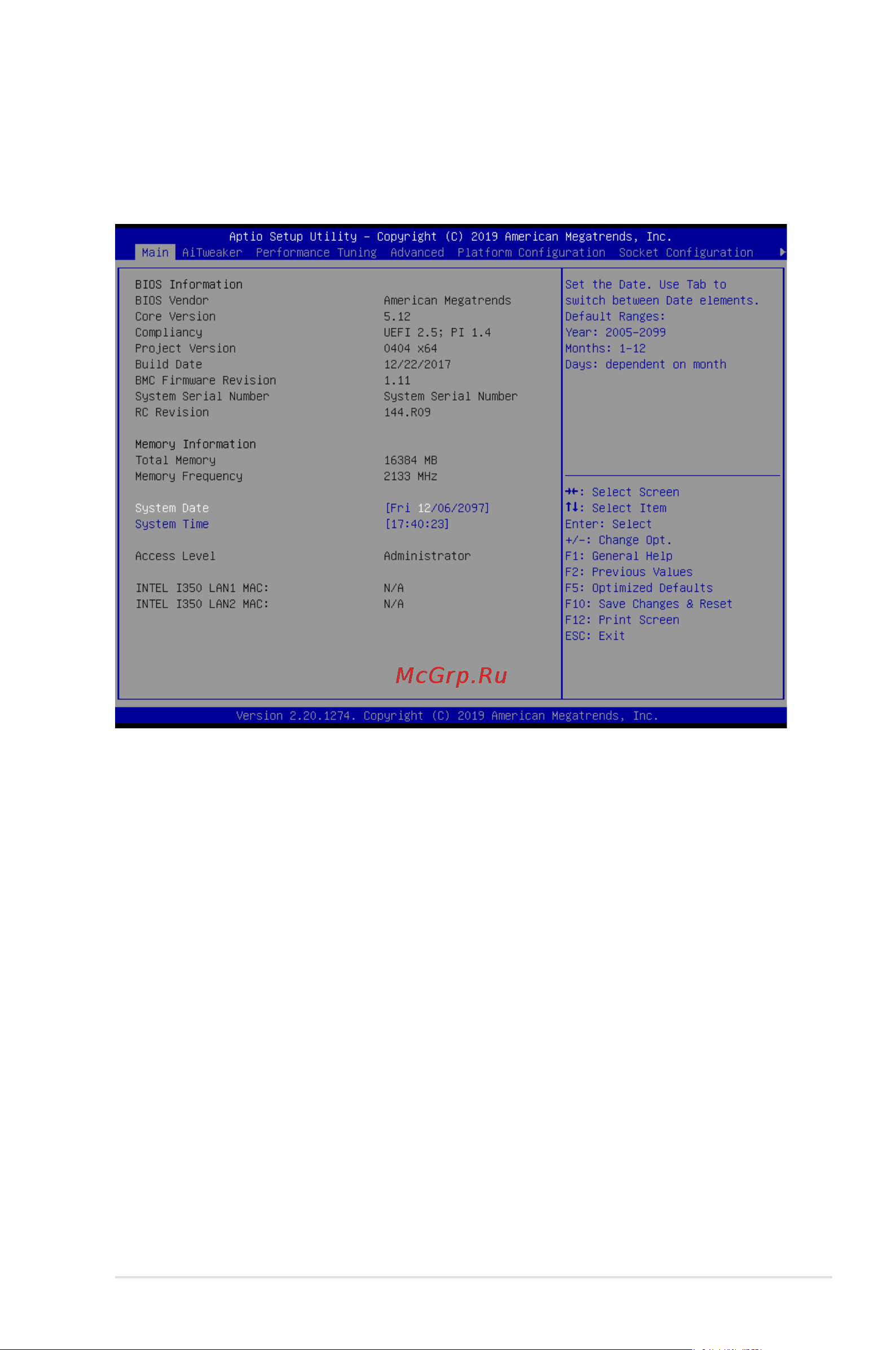 Asus ESC8000 G4 [107/192] Main menu