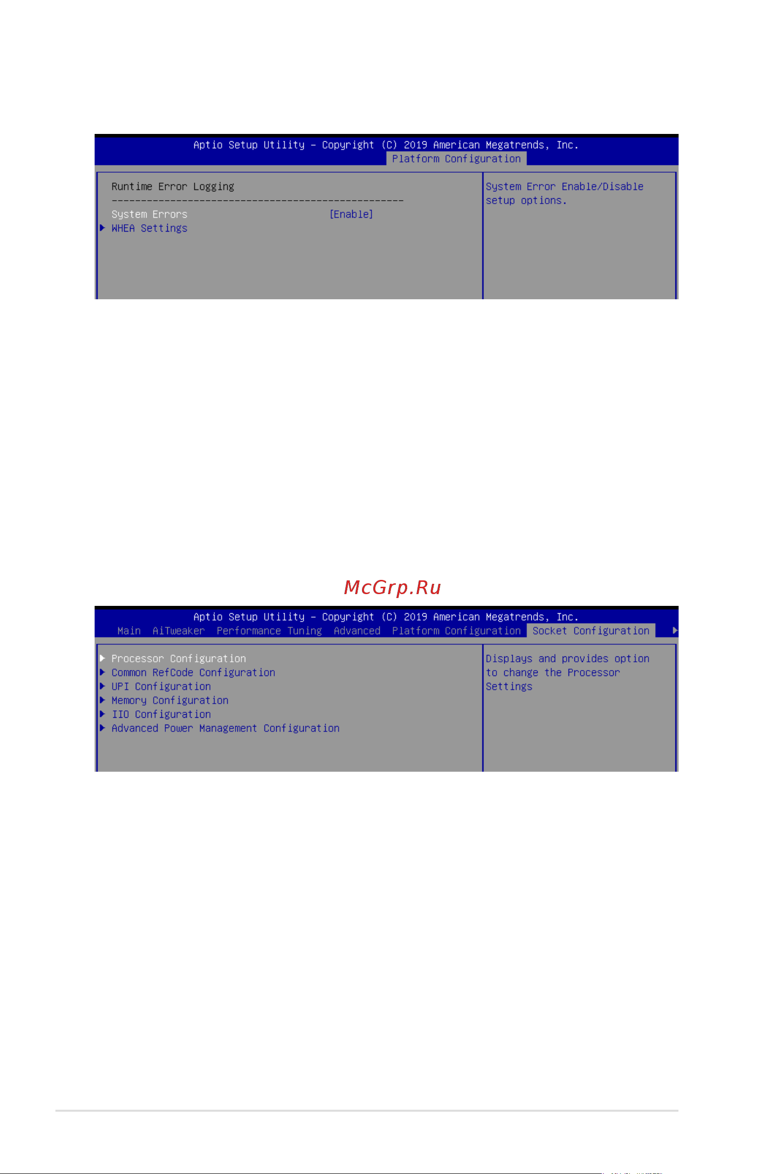 Asus ESC8000 G4 [130/192] Socket configuration menu
