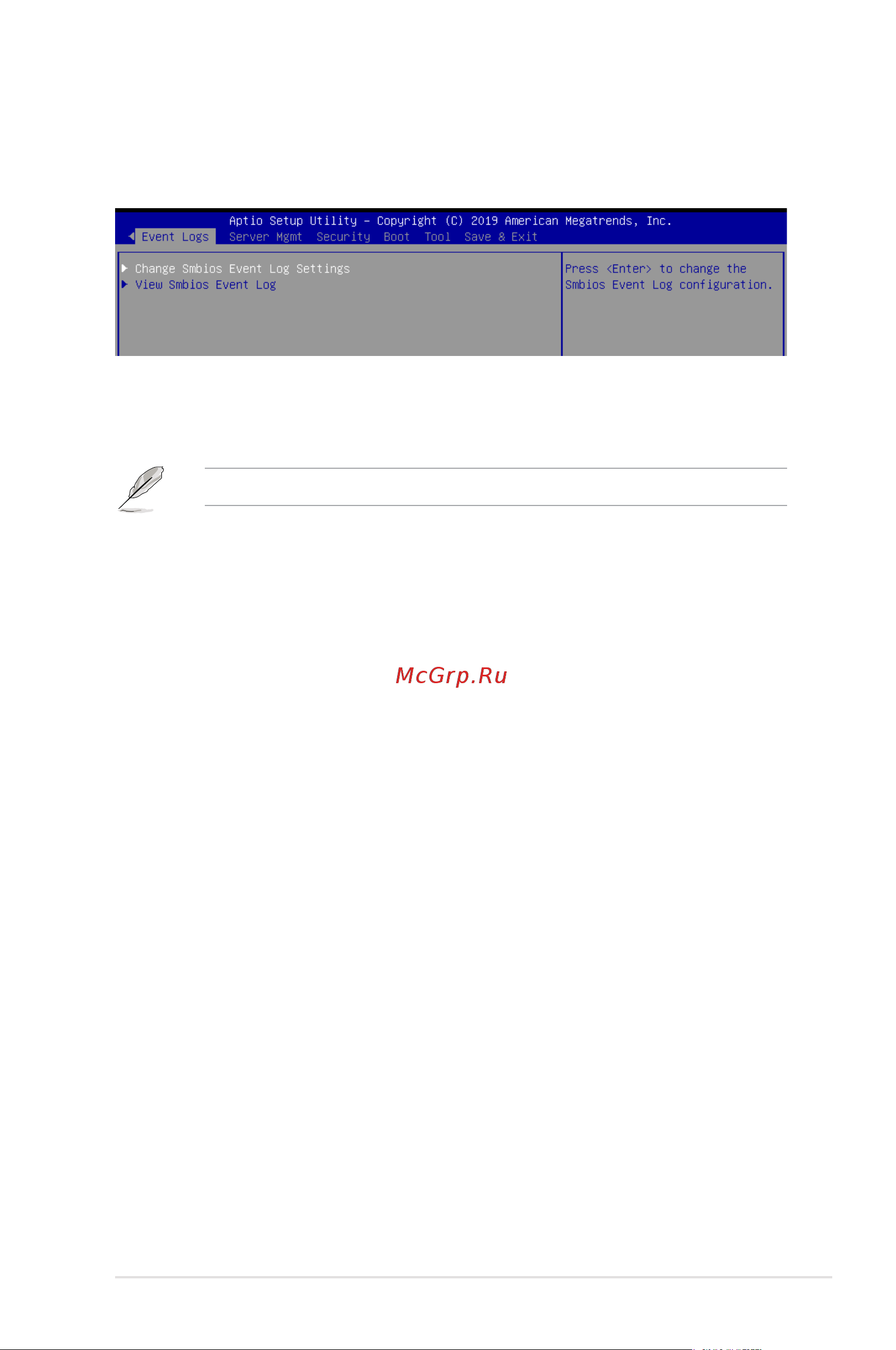 Asus ESC8000 G4 [139/192] Event logs menu