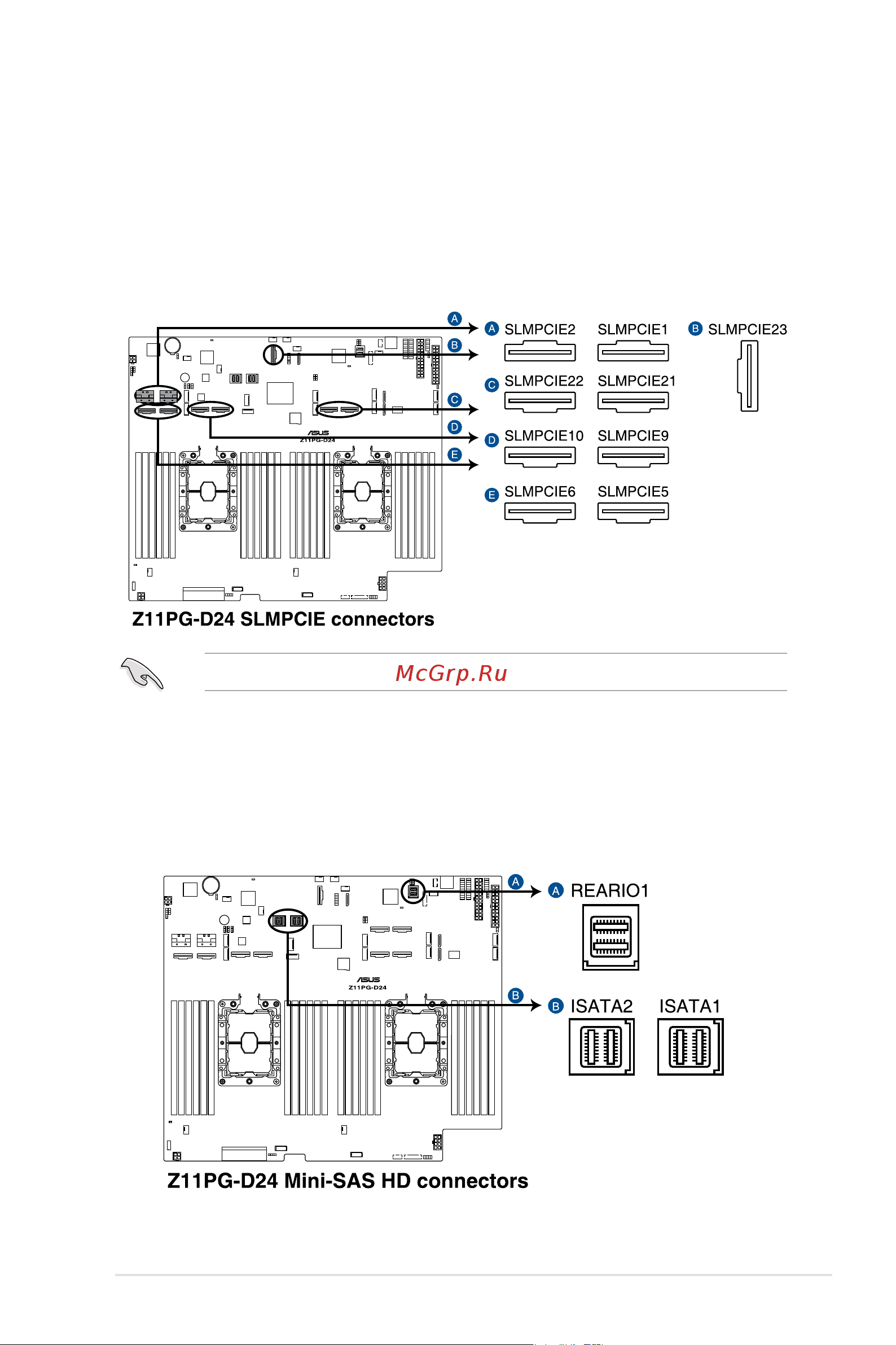 Asus ESC8000 G4 [83/192] Internal connectors