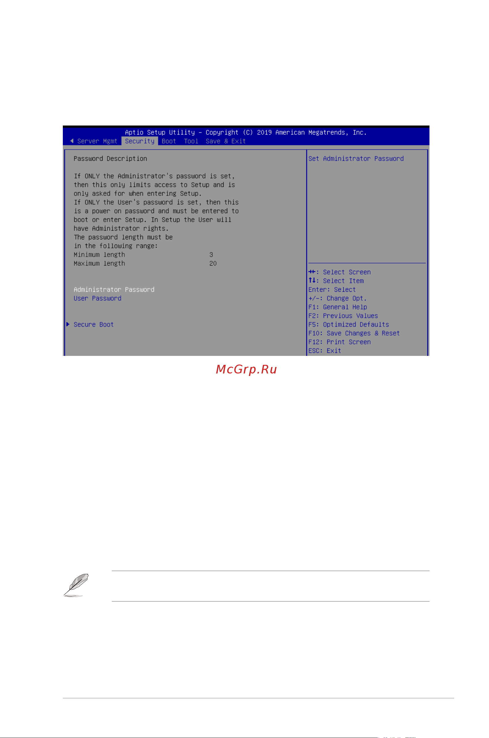Asus ESC4000 G4 [155/202] Administrator password