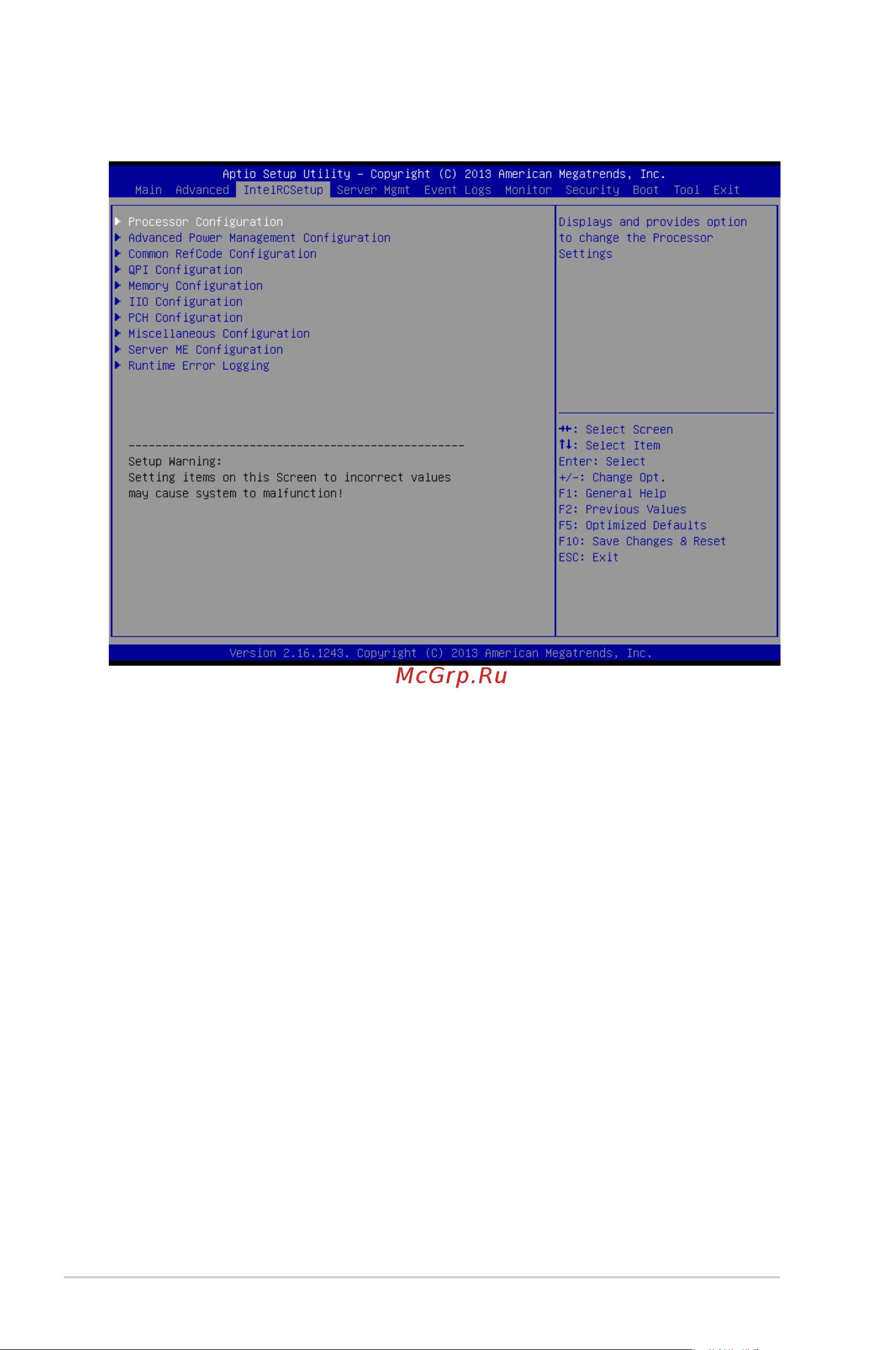 Asus RS540-E8-RS36-ECP [102/202] Intelrcsetup menu