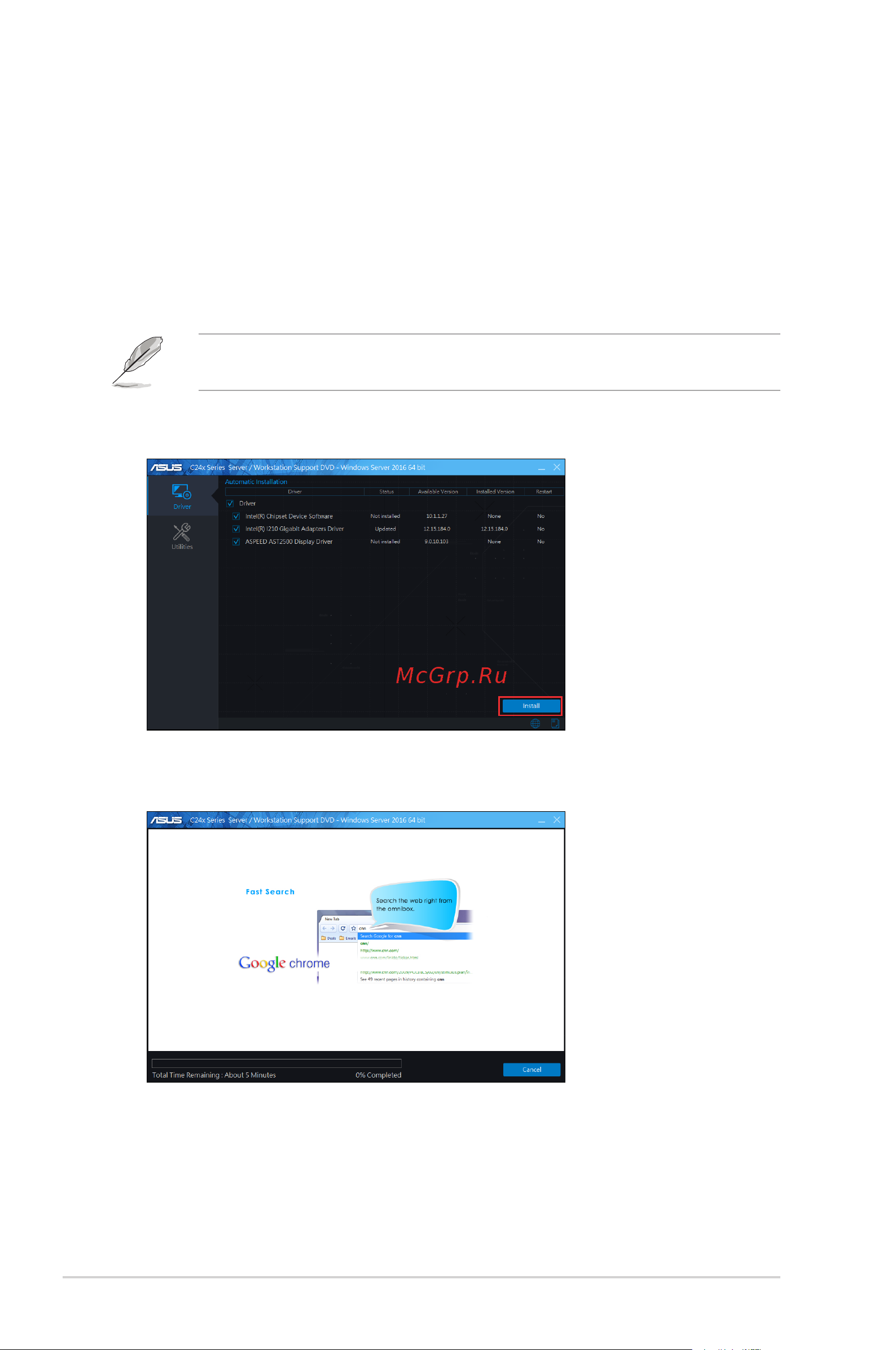 Asus P11C-C/4L [130/146] Installingthesystemdrivers
