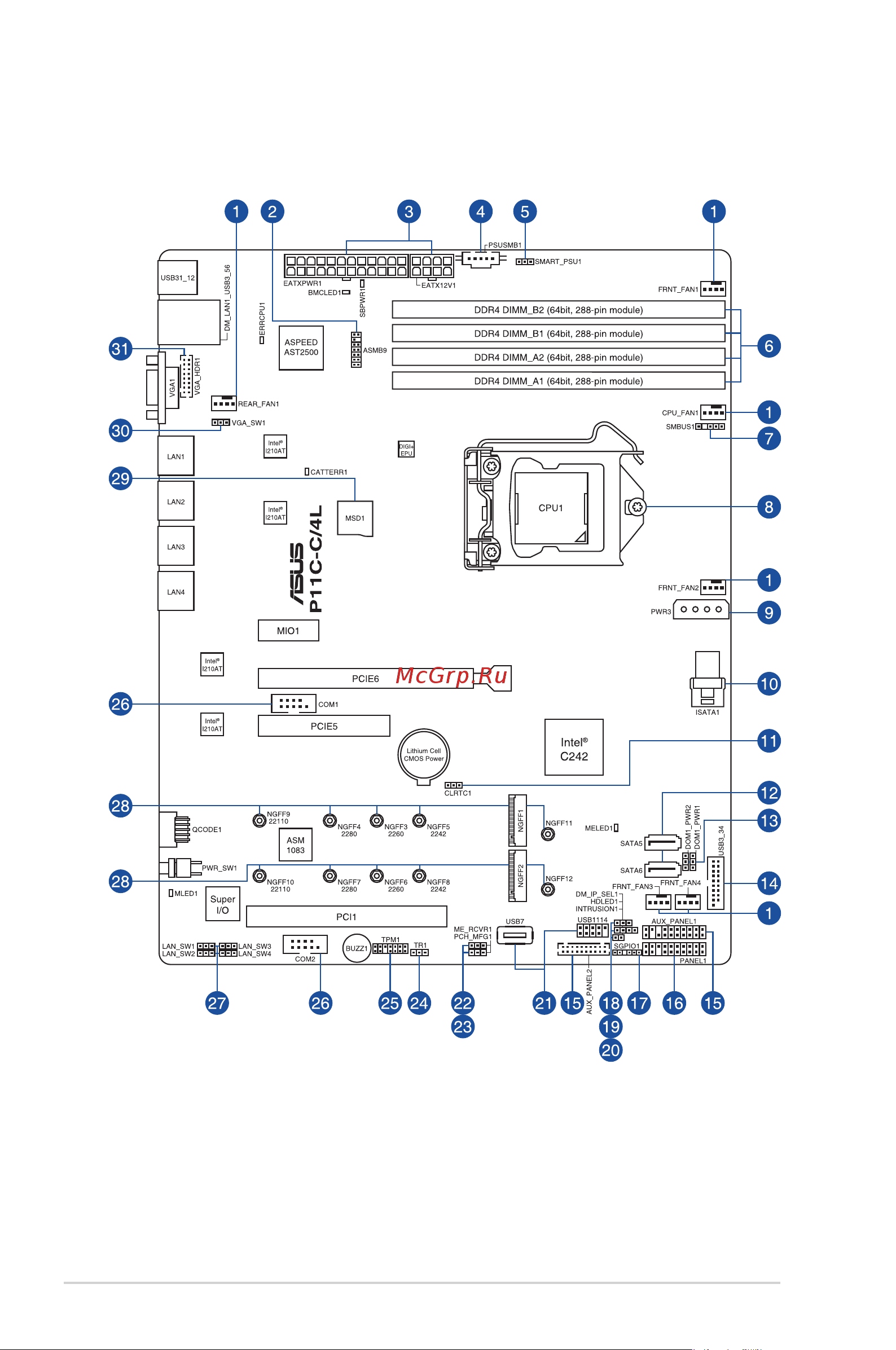 Asus P11C-C/4L [20/146] Motherboard layout