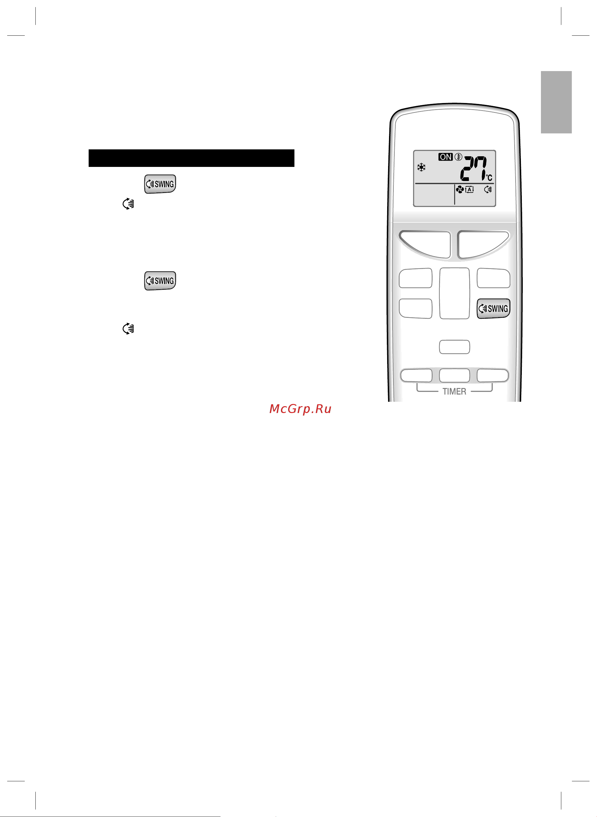 Daikin FTXB35B1V1 [12/80] Adjusting the airﬂ ow direction