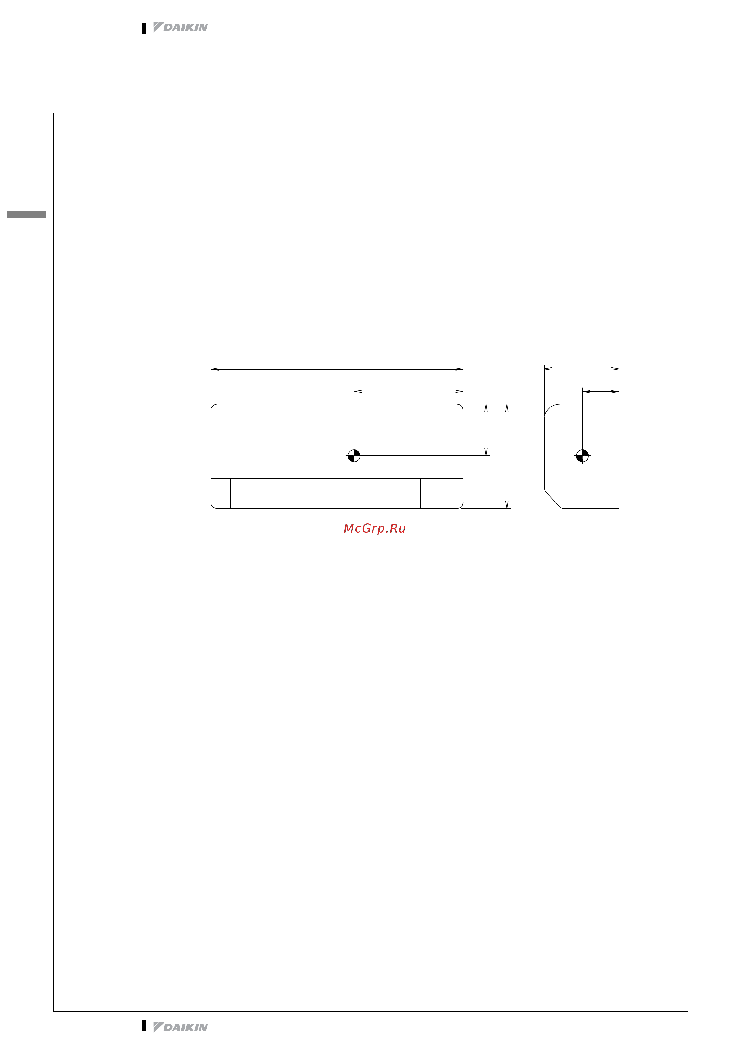 Daikin FTXB35C2V1B [10/19] Центр тяжести