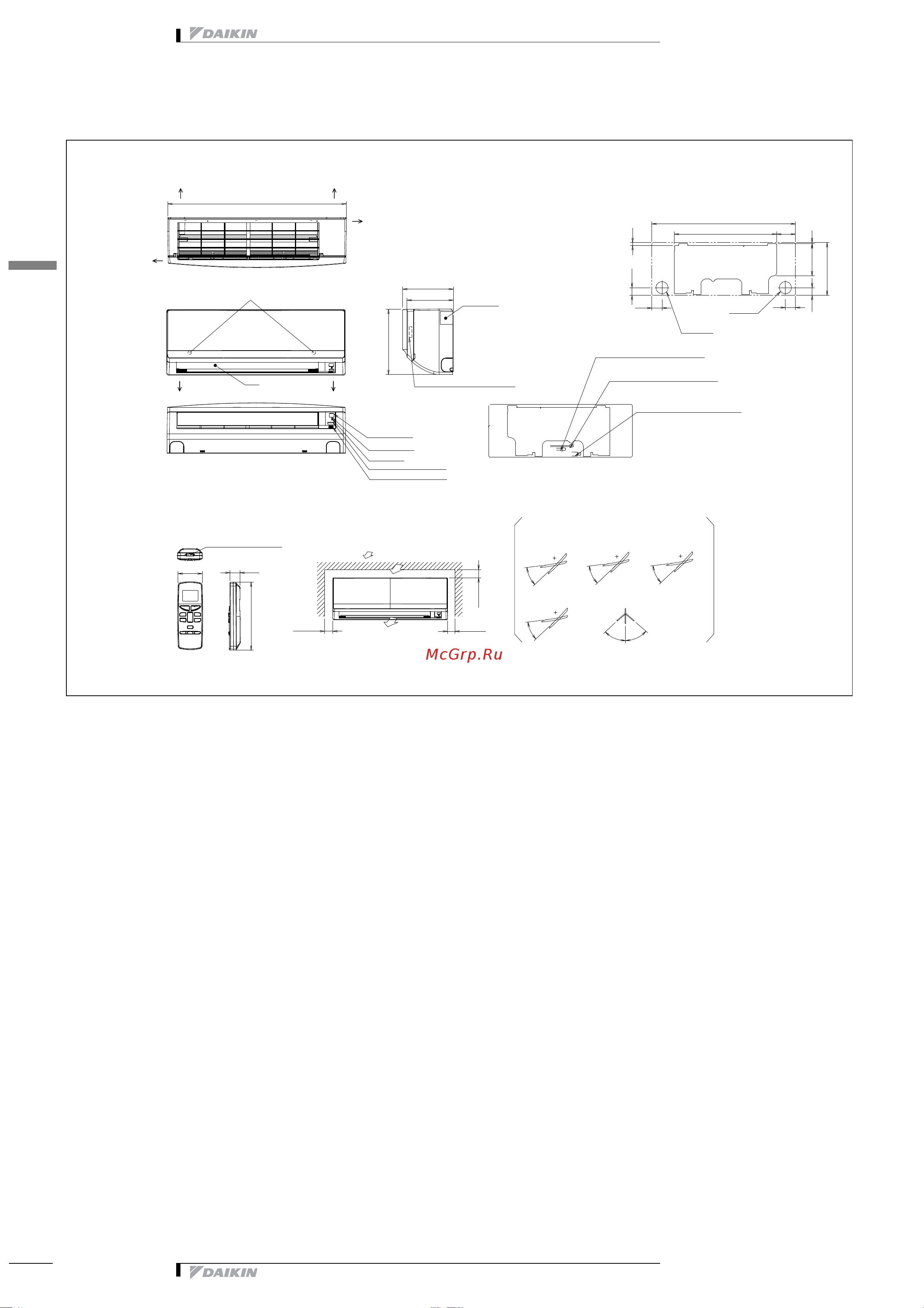 Daikin FTXB35C2V1B [8/19] Размерные чертежи