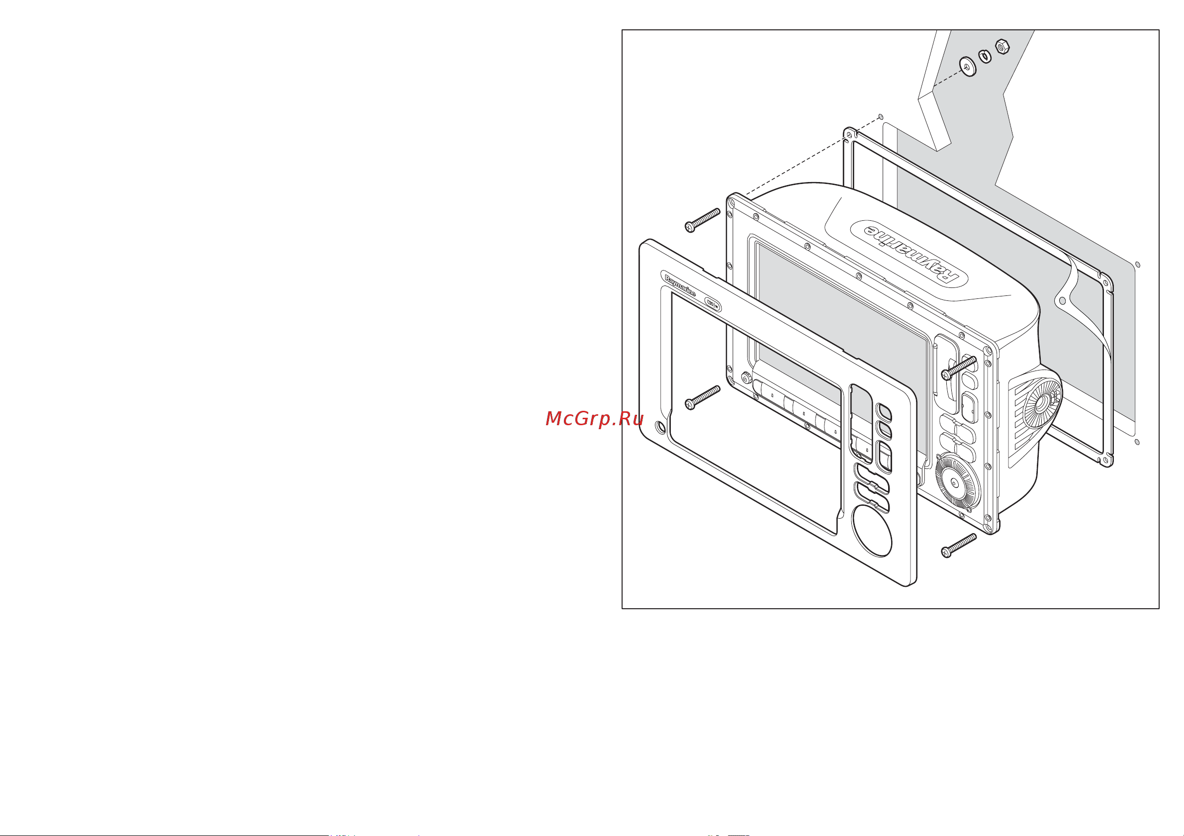 Raymarine C120W [45/92] Монтаж в приборную панель