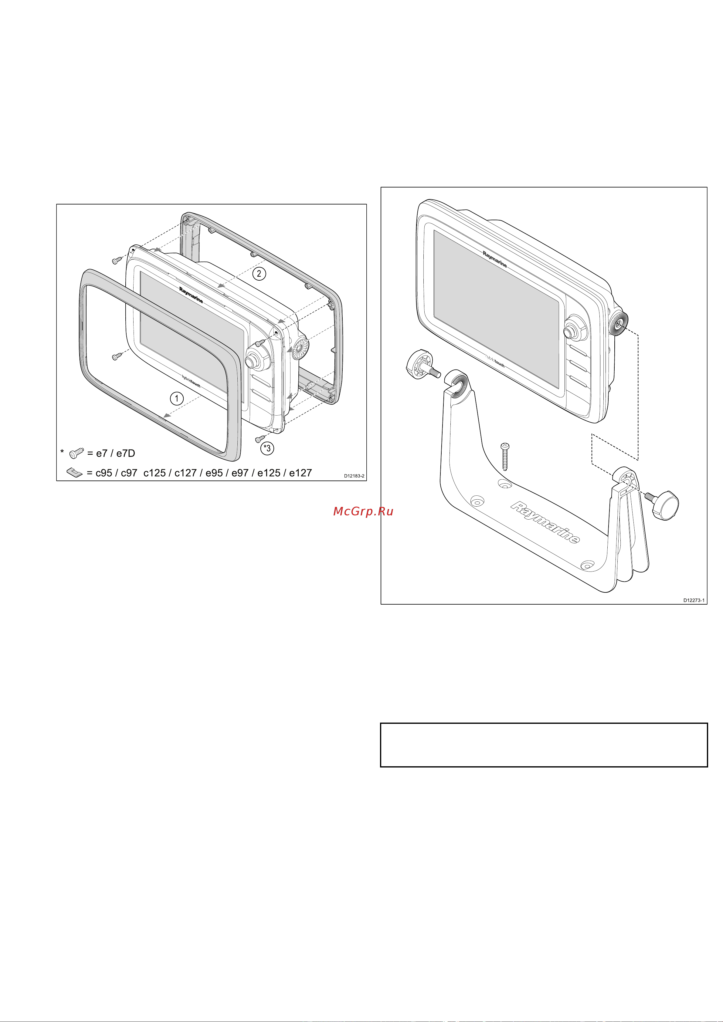 Raymarine C95 [53/290] Установка задней рамки