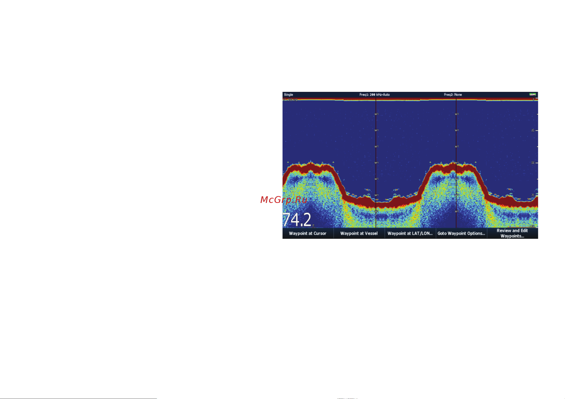 Raymarine E140 Widescreen [178/250] Путевые точки эхолота