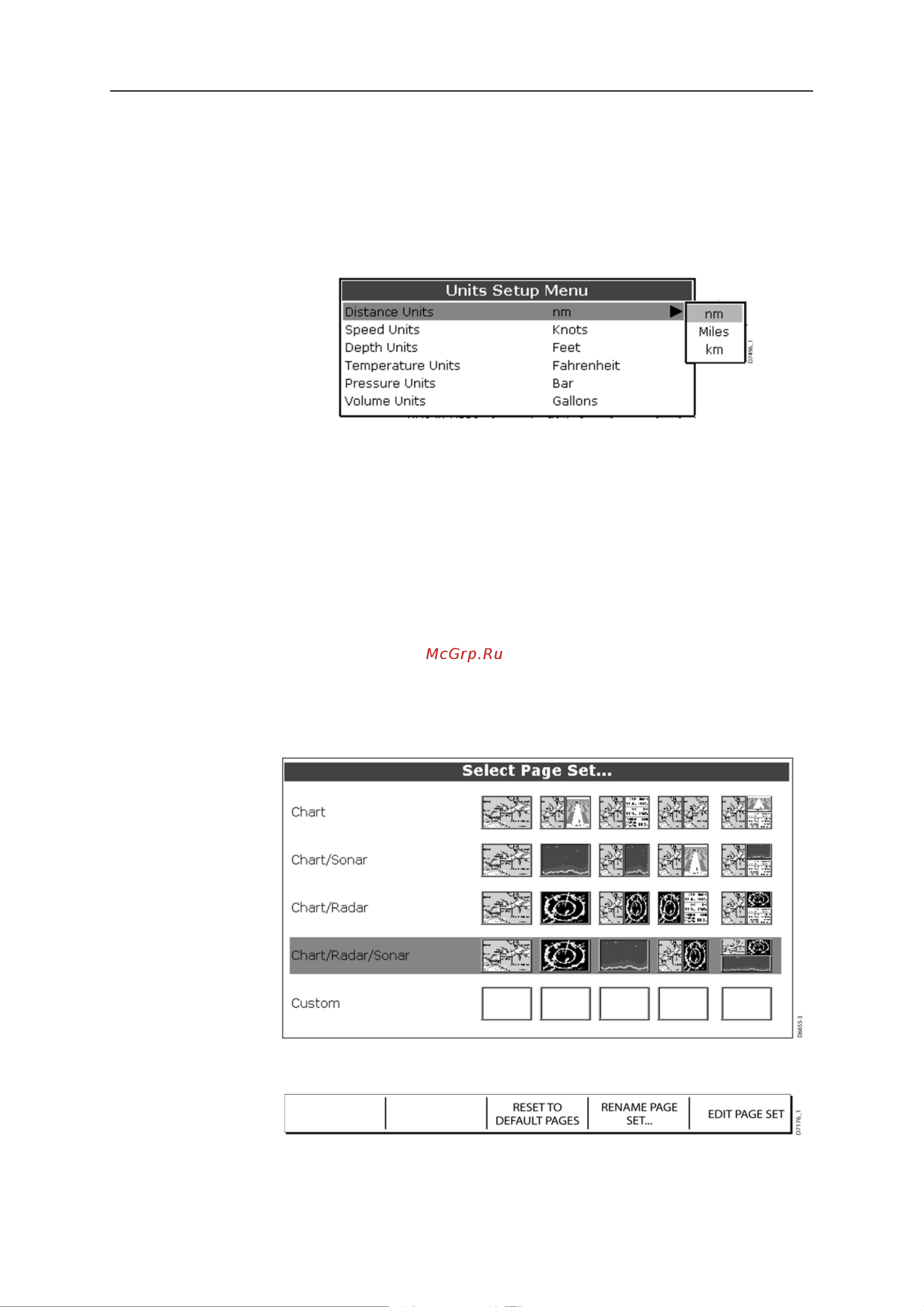 Raymarine Е120 Е02013 [25/200] Нажмите и удерживайте кнопку page на экране появится окно select