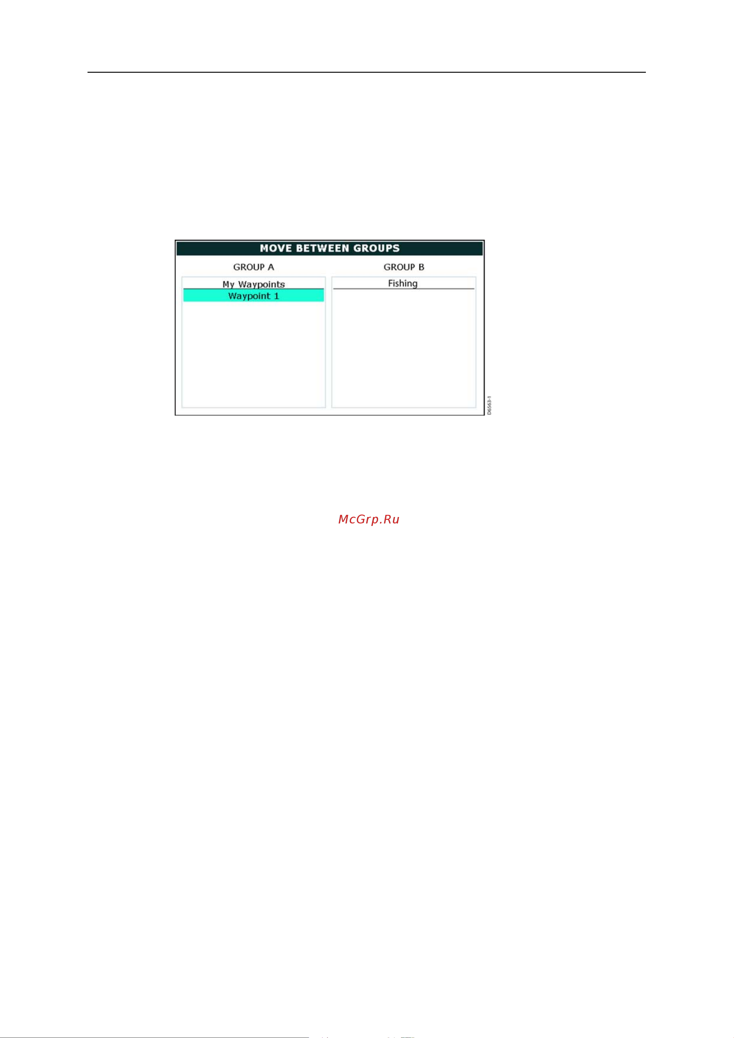 Raymarine Е120 Е02013 [45/200] Перемещение путевых точек в группах