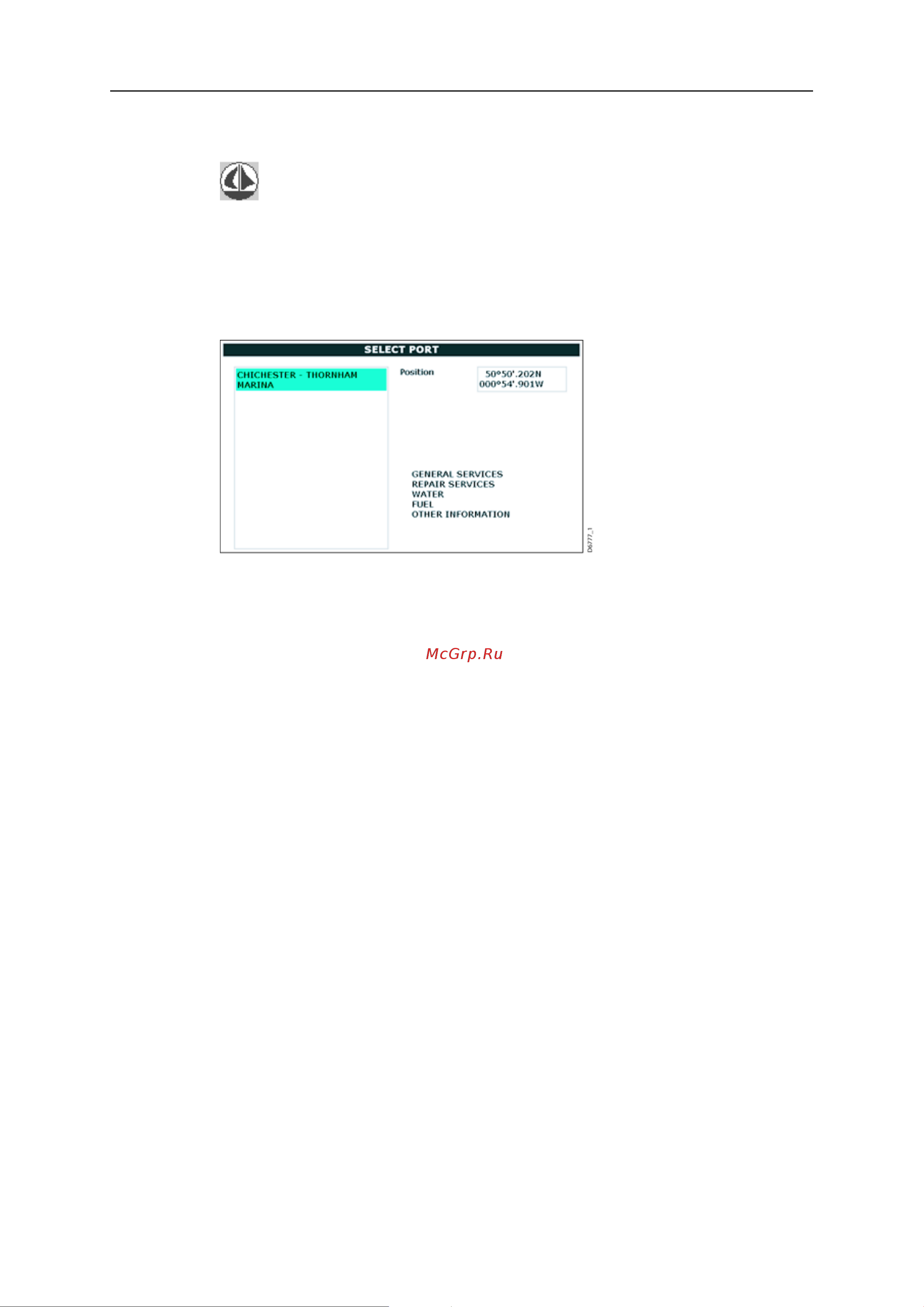 Raymarine Е120 Е02013 [57/200] Символ порта