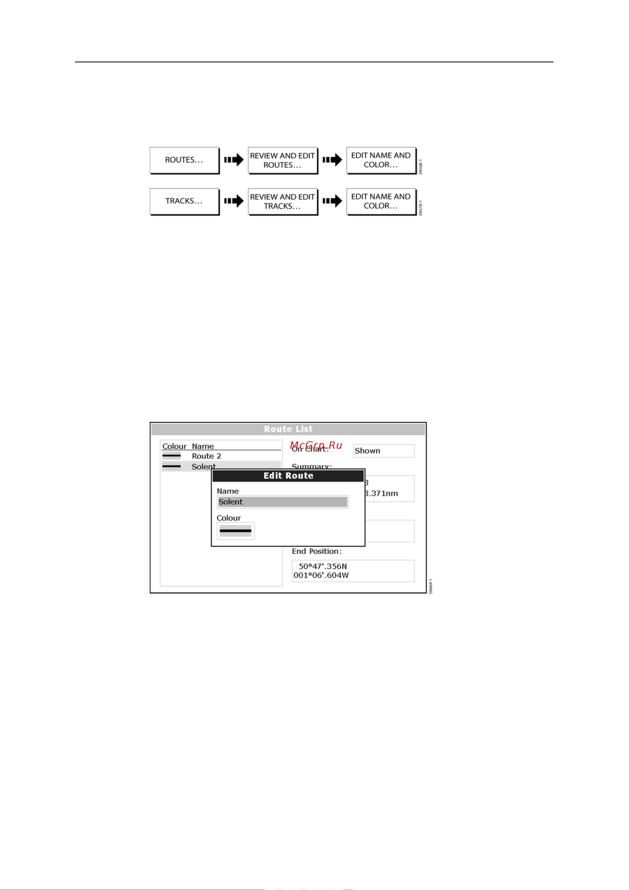 Raymarine Е120 Е02013 [82/200] Изменение имени или цвета маршрута или траектории пути