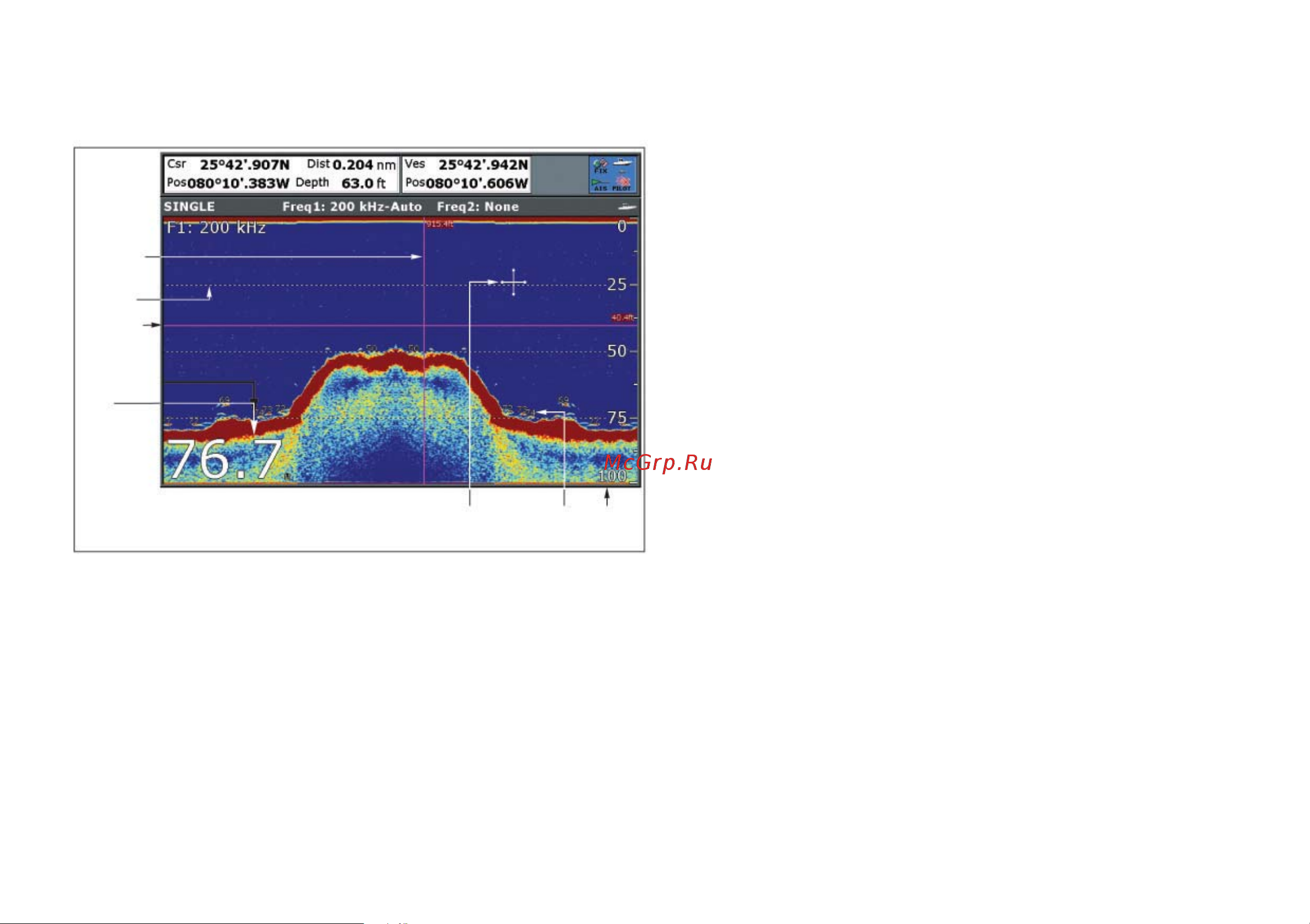 Raymarine A57D Е62188 [81/212] Измерение глубины и расстояния