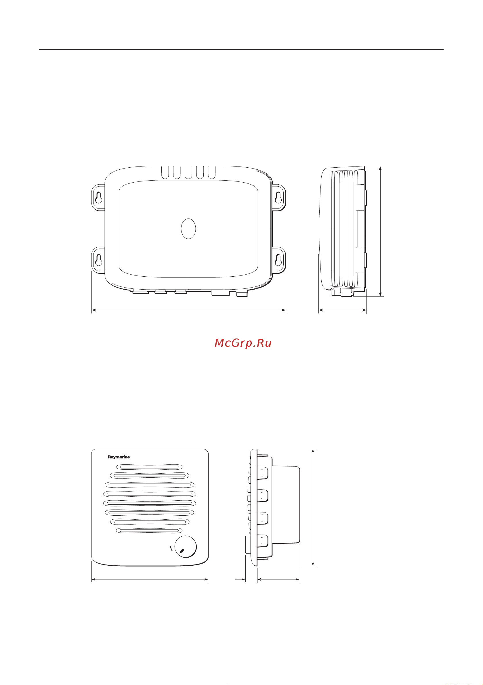 Raymarine Ray240E Е42002 [51/80] Размеры радиостанции ray240 и ее компонентов