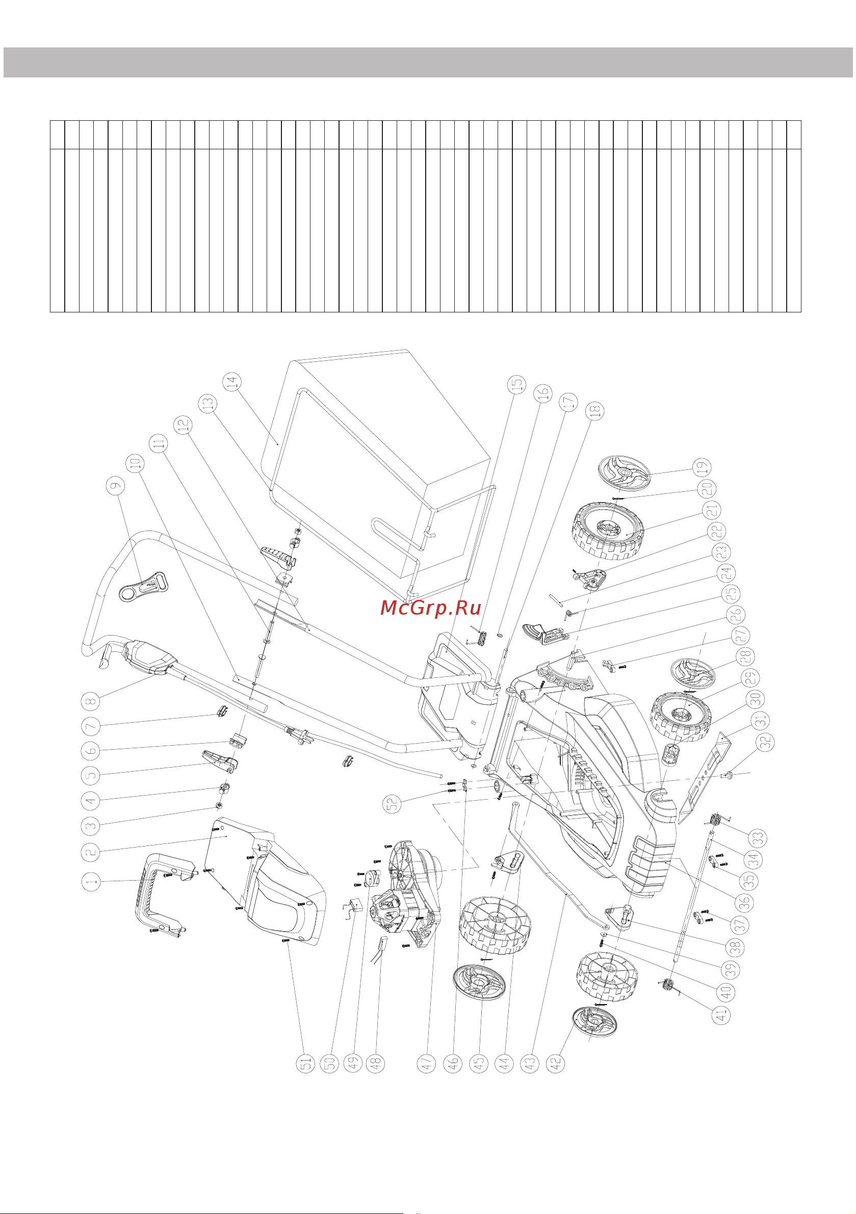BRAIT BR40-1800 [15/28] Деталировка br37 1400 газонокосилка