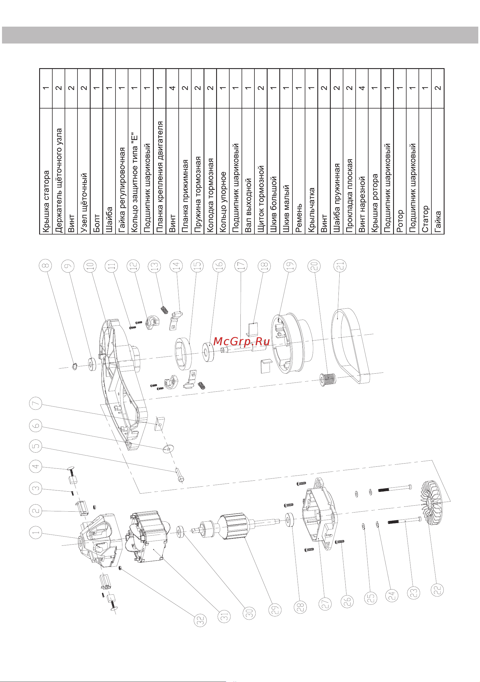 BRAIT BR40-1800 [16/28] Деталировка br37 1400 двигатель