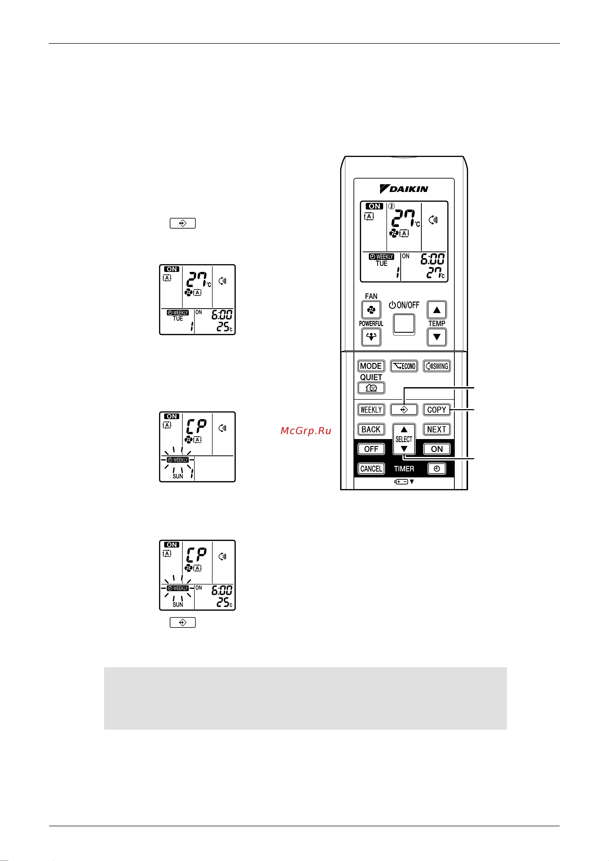 Daikin FTKS50D2V1W [211/359] Setting weekly timer using copy mode