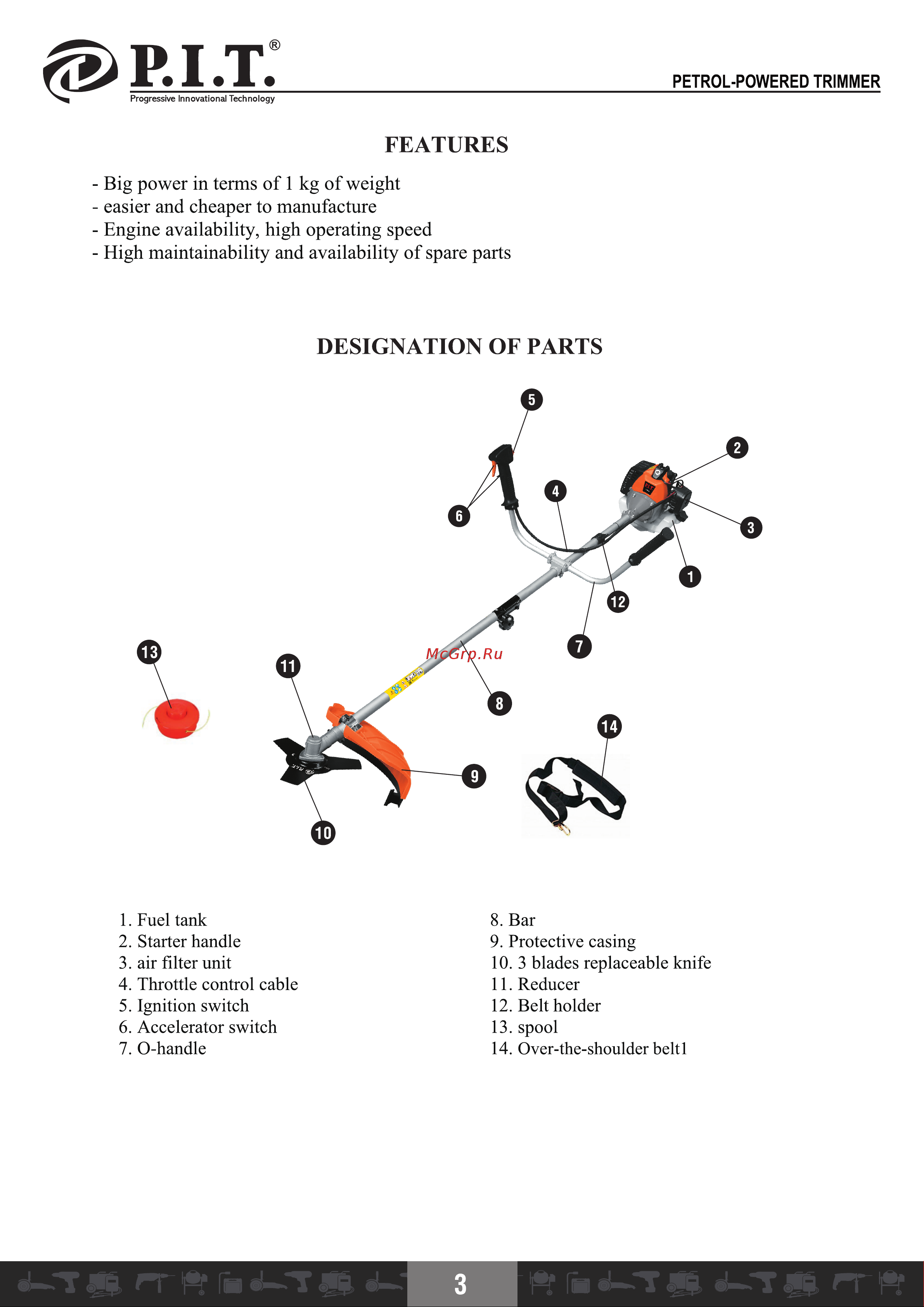 P.I.T. P75103A [4/26] Designation of parts