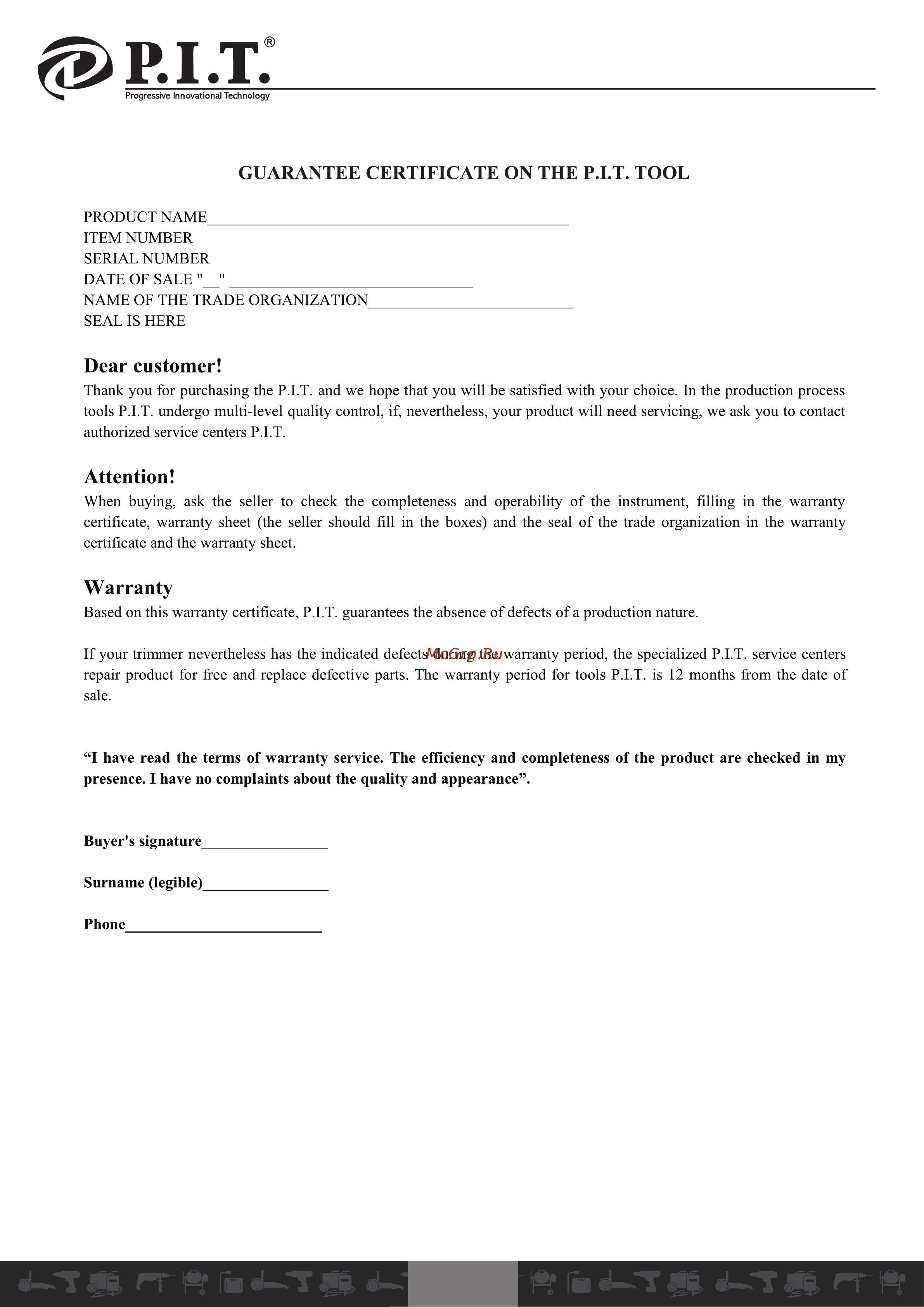 P.I.T. PTR750-EL [8/20] Attention
