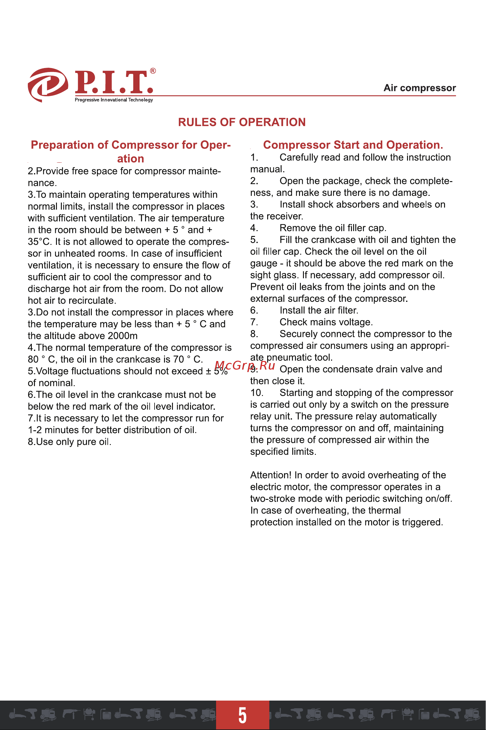 P.I.T. PAC24-C1 [6/25] Compressor start and operation