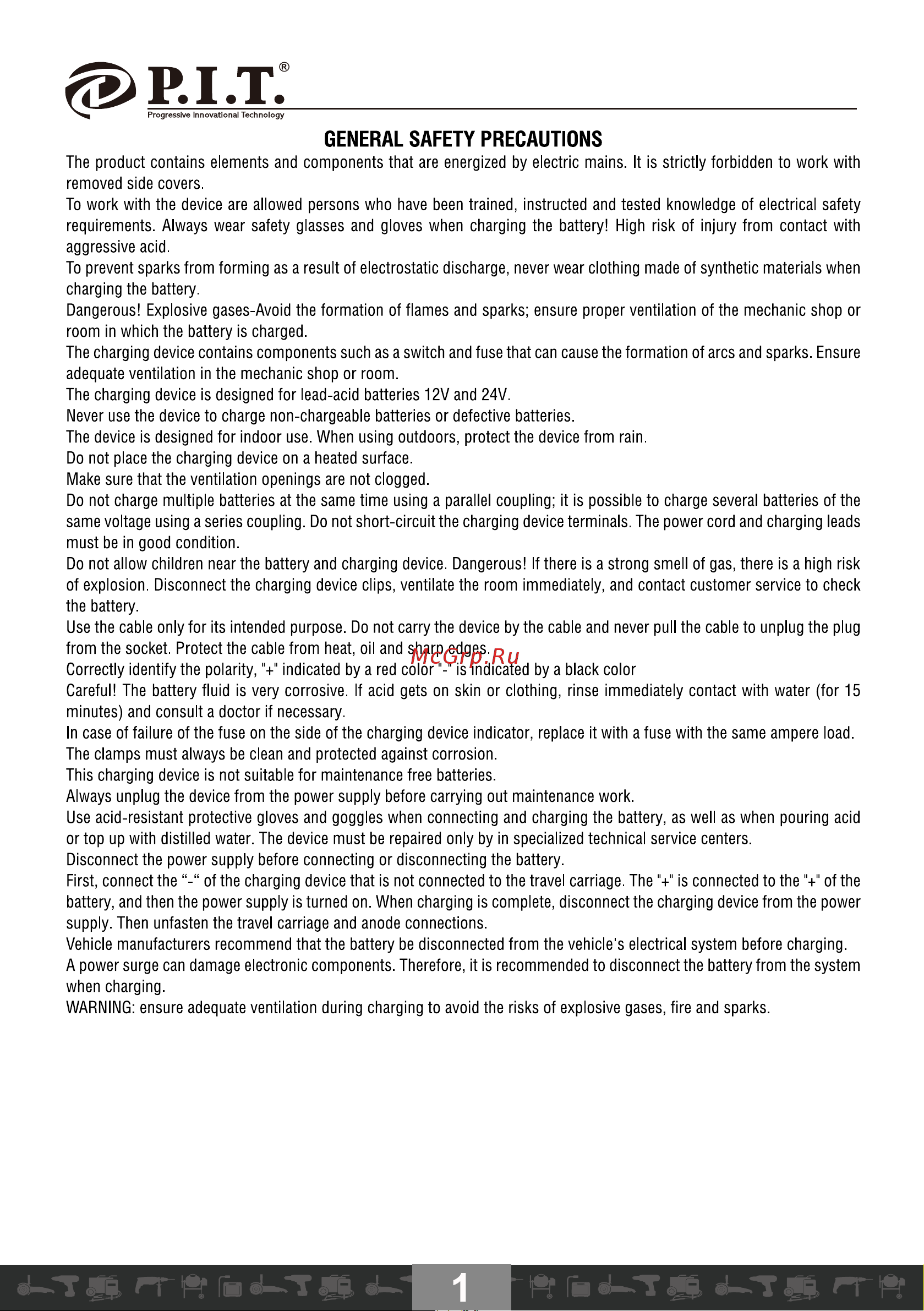 P.I.T. PO220-300A [2/21] General safety precautions