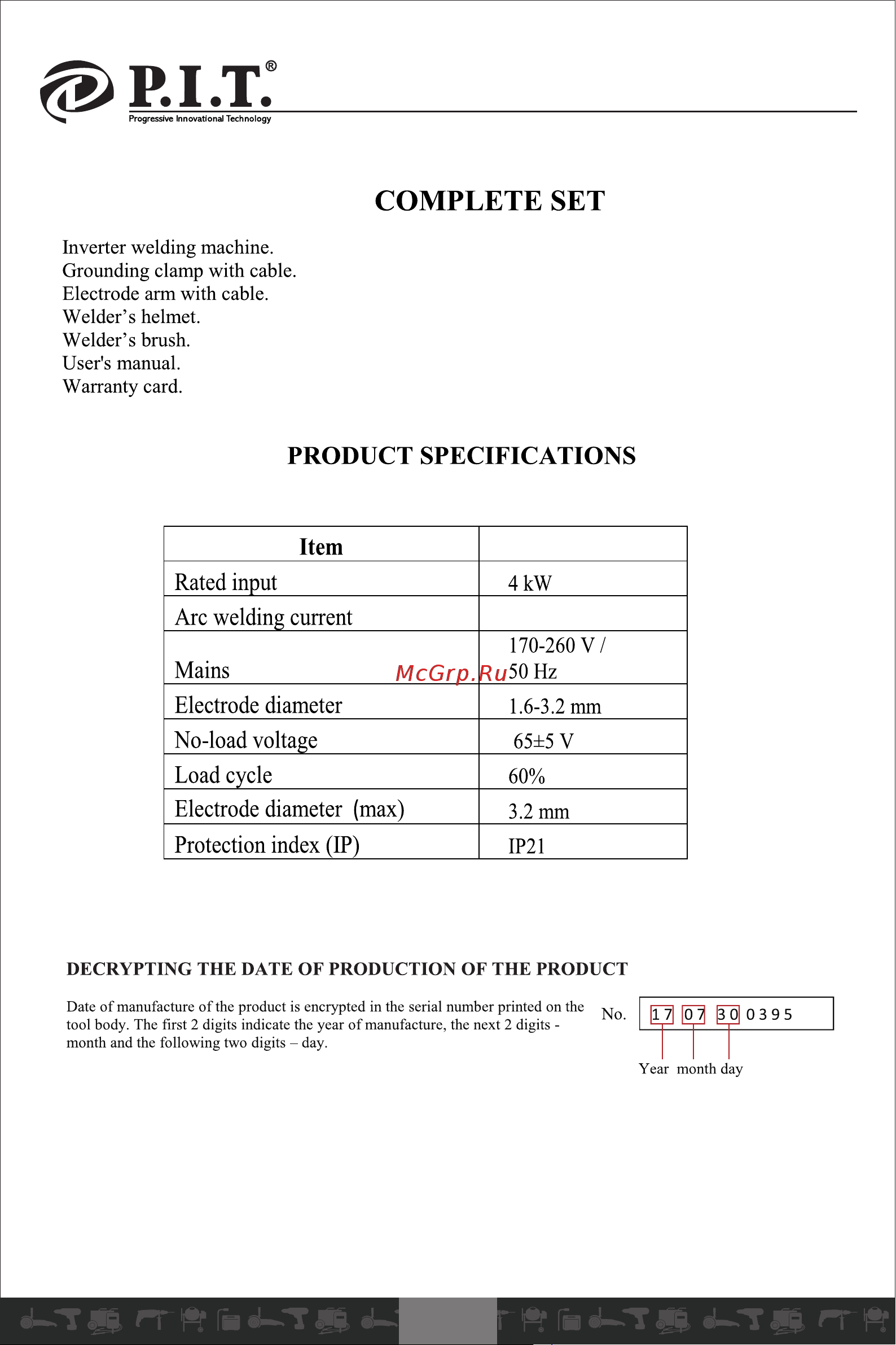 P.I.T. PMI200-D1 [6/29] Product specifications