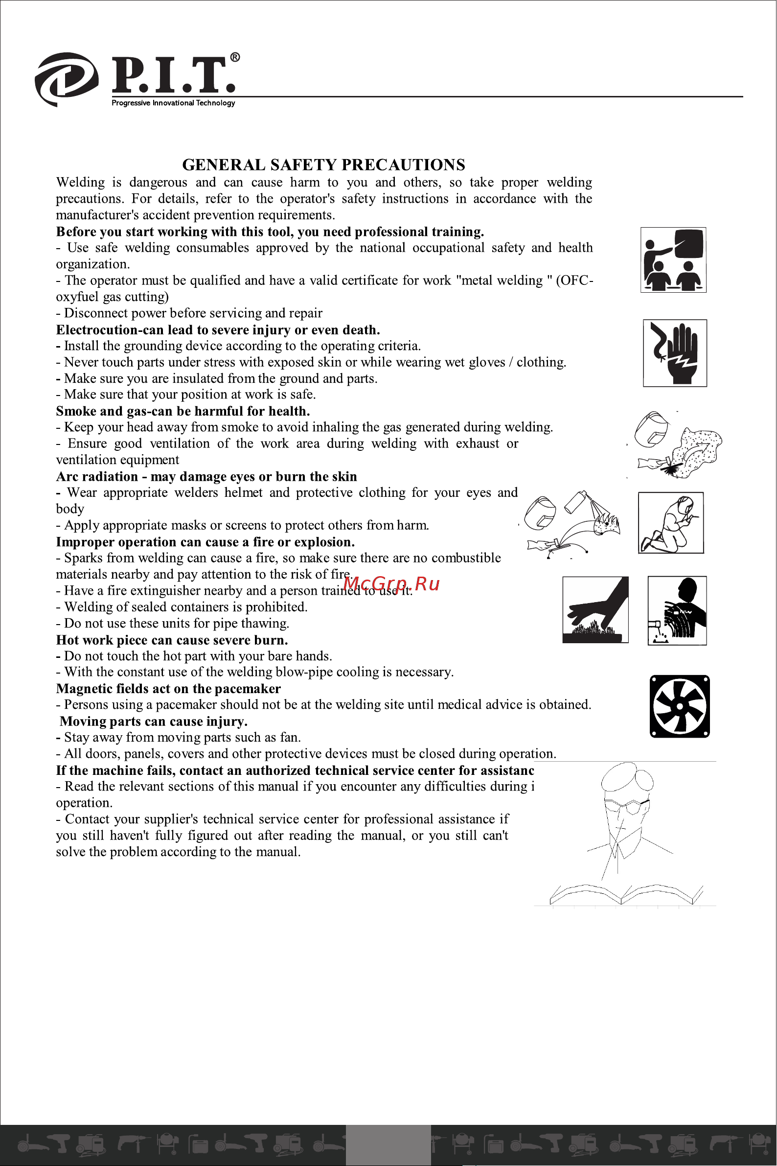 P.I.T. PMIG220-C [2/32] General safety precautions