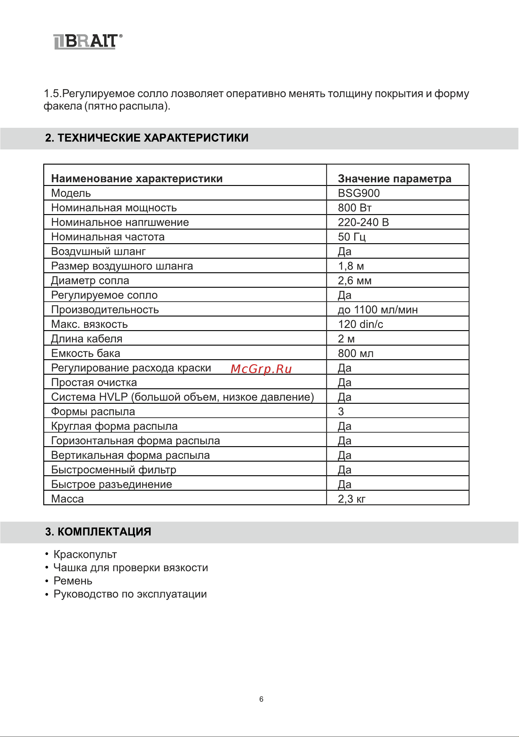 BRAIT BSG900 [6/24] В атт
