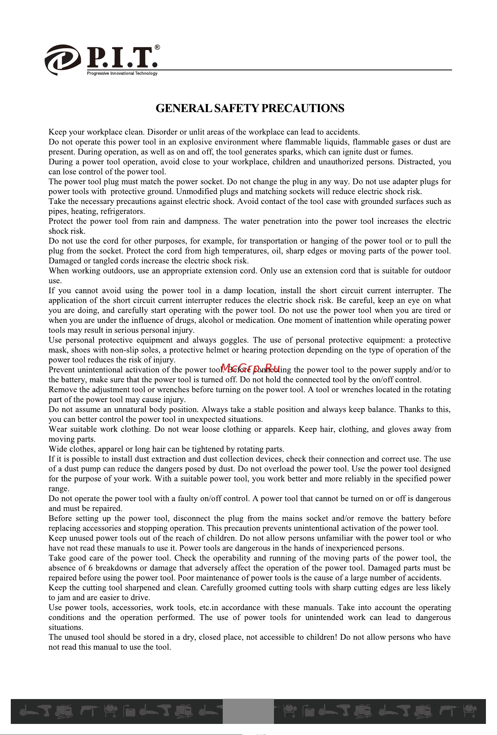 P.I.T. PKS185-D1 [2/21] General safety precautions