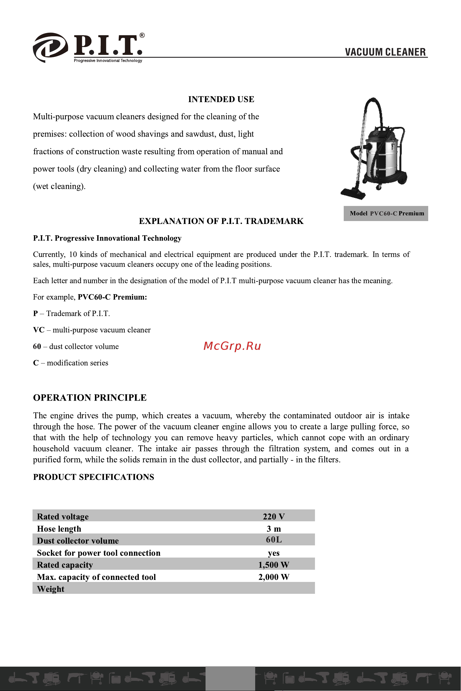 P.I.T. PVC60-C Инструкция Пользователя онлайн [3/22] 597445