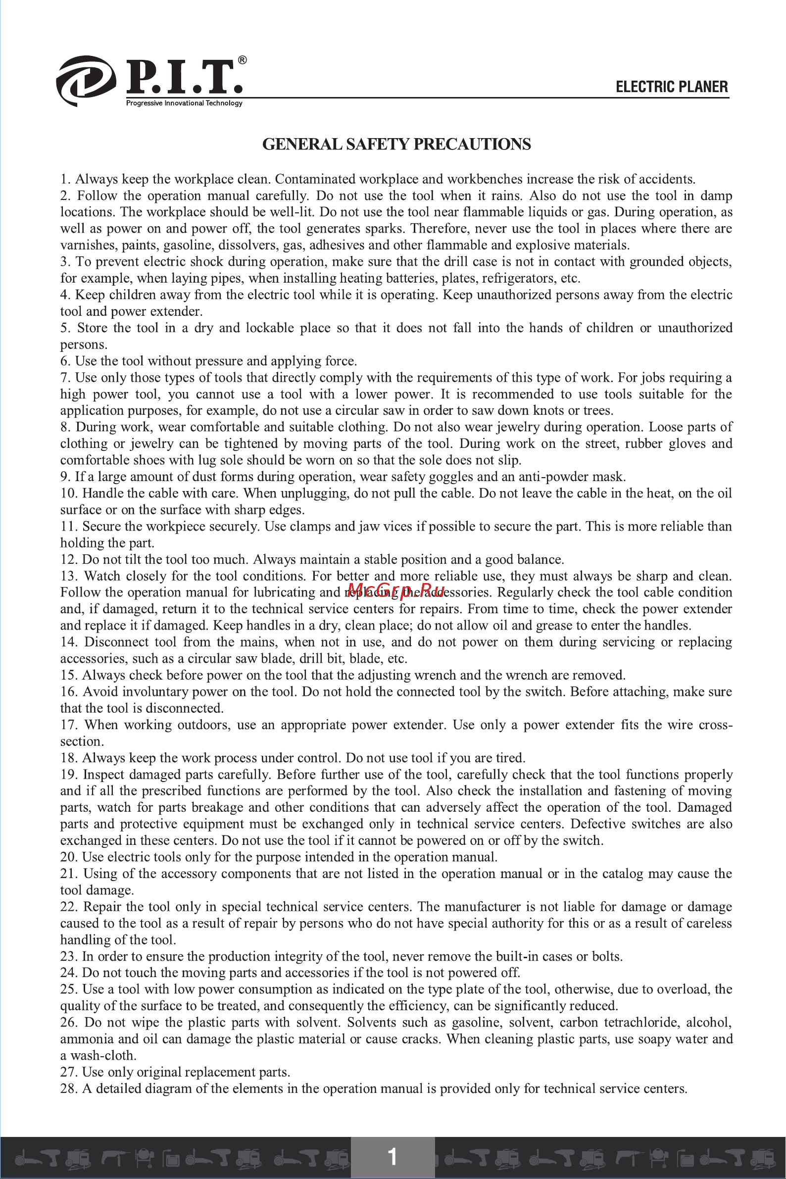 P.I.T. PEP006L-C1 [3/25] General safety precautions