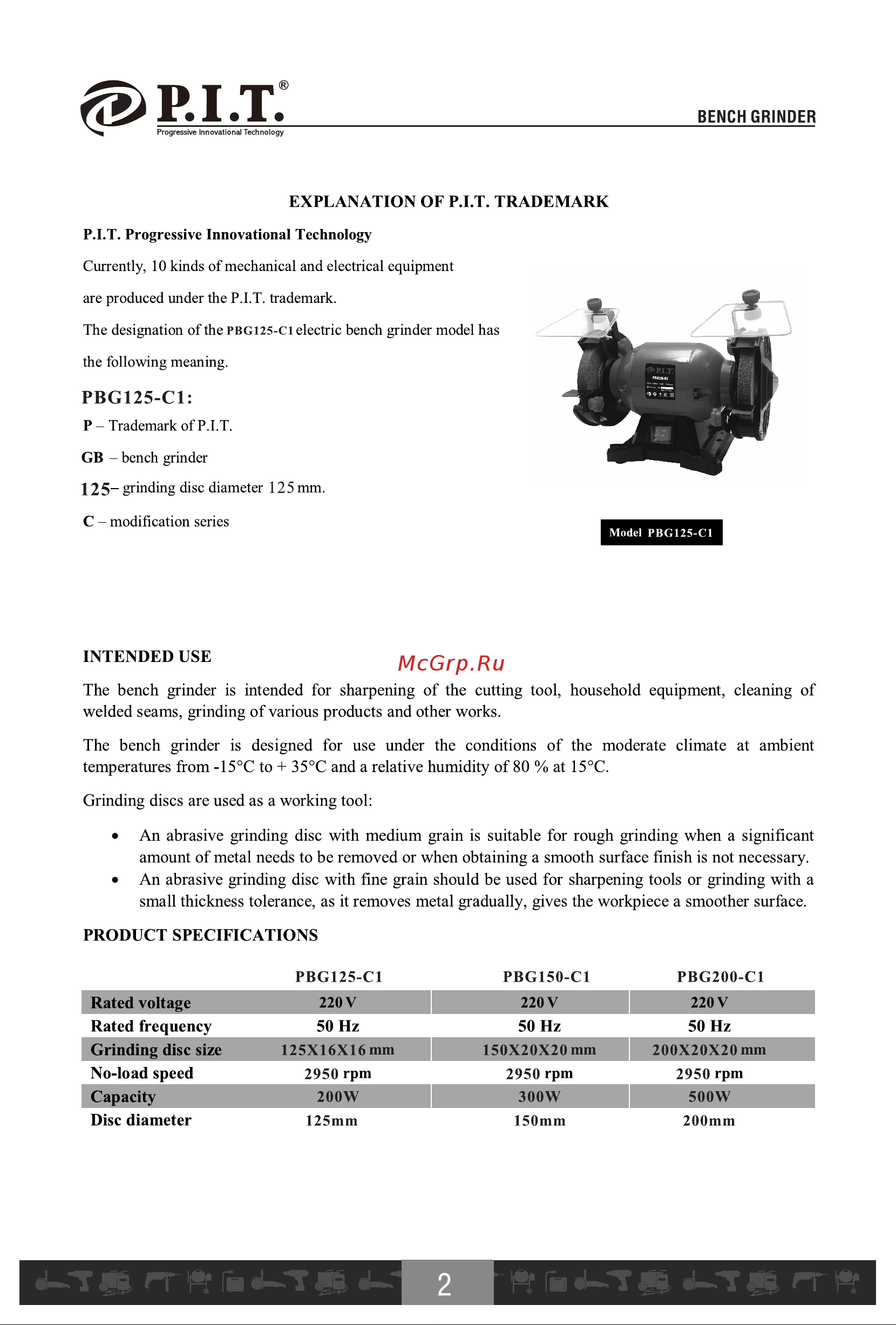 P.I.T. PBG125-C1 [3/20] Grinding discs are used as a working tool