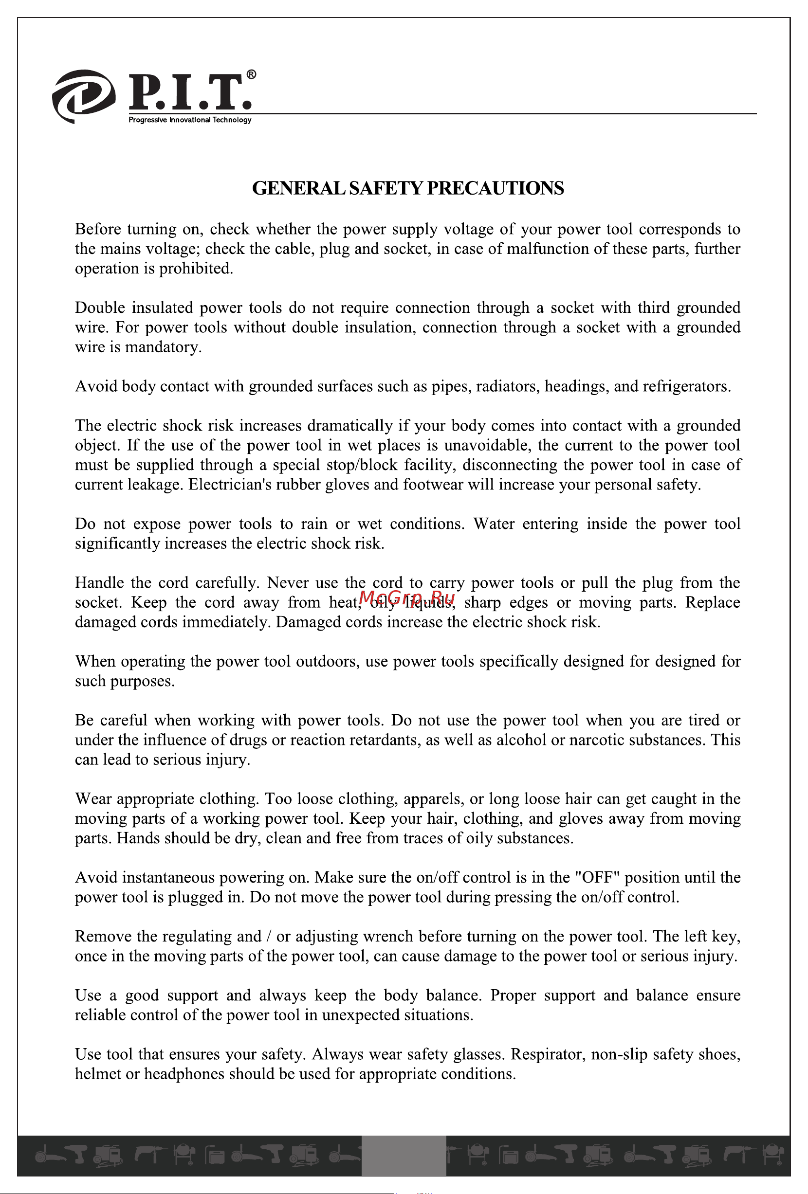 P.I.T. PEM006-C1 [2/21] General safety precautions