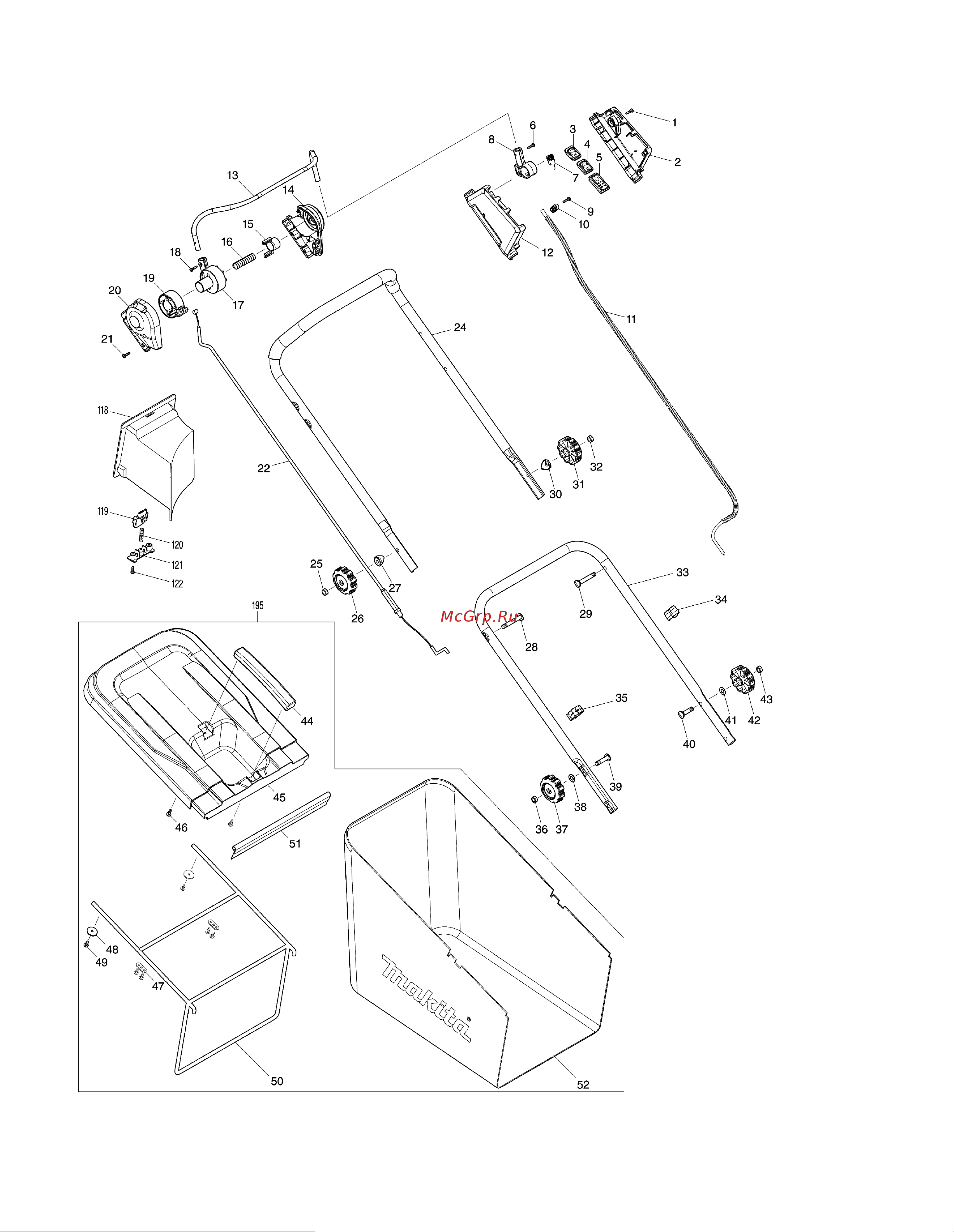 Makita DLM460PT2 Список деталей онлайн