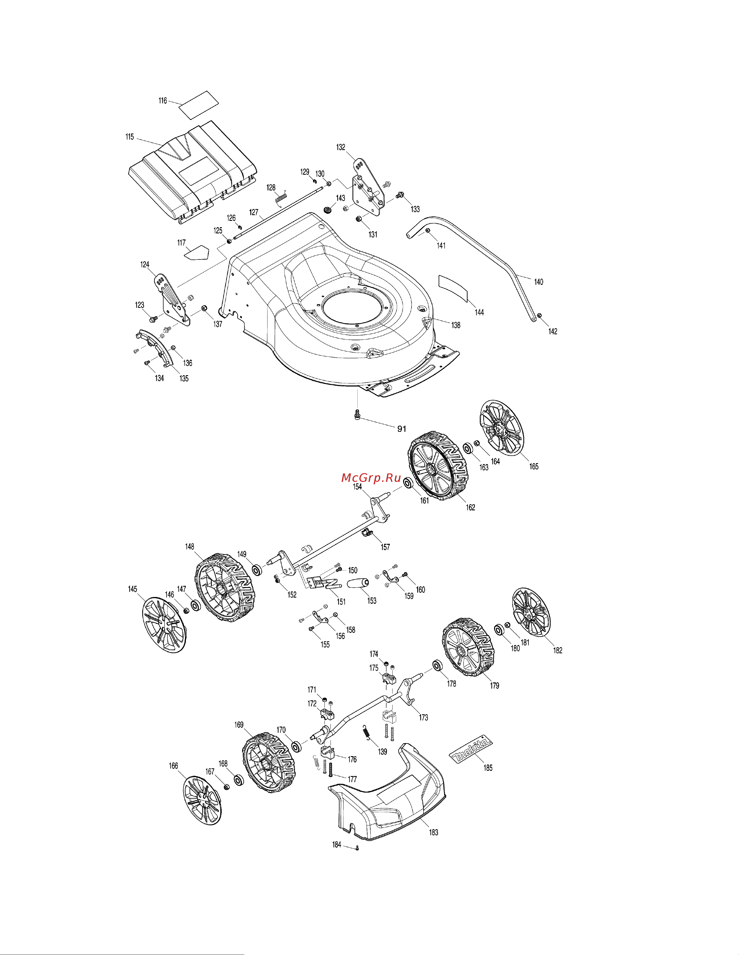 Makita DLM460PT2 Список деталей онлайн [3/9] 597526
