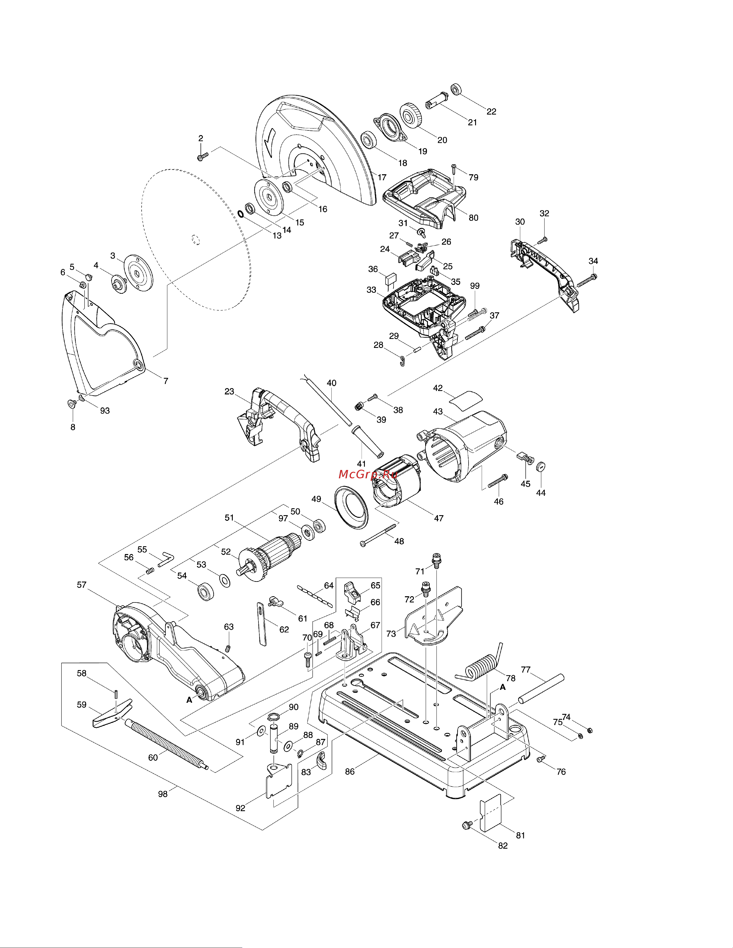 Makita M2402 Список деталей онлайн