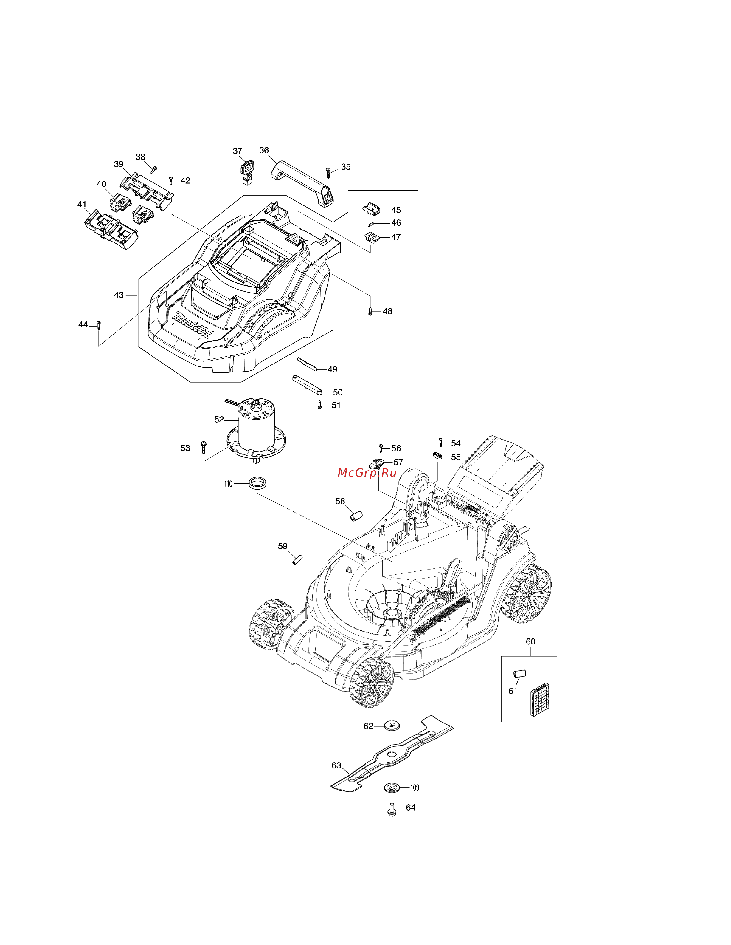 Makita DLM432Z Список деталей онлайн [2/7] 597540