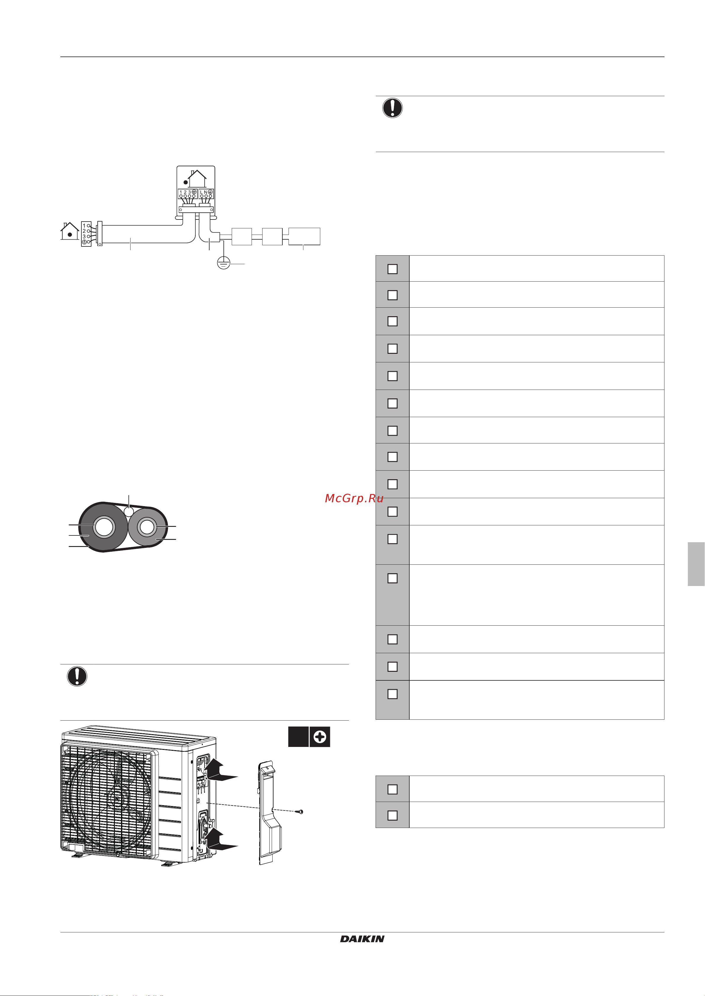 Daikin RXP20M5V1B [31/112] Raccordement du câblage électrique sur l unité extérieure